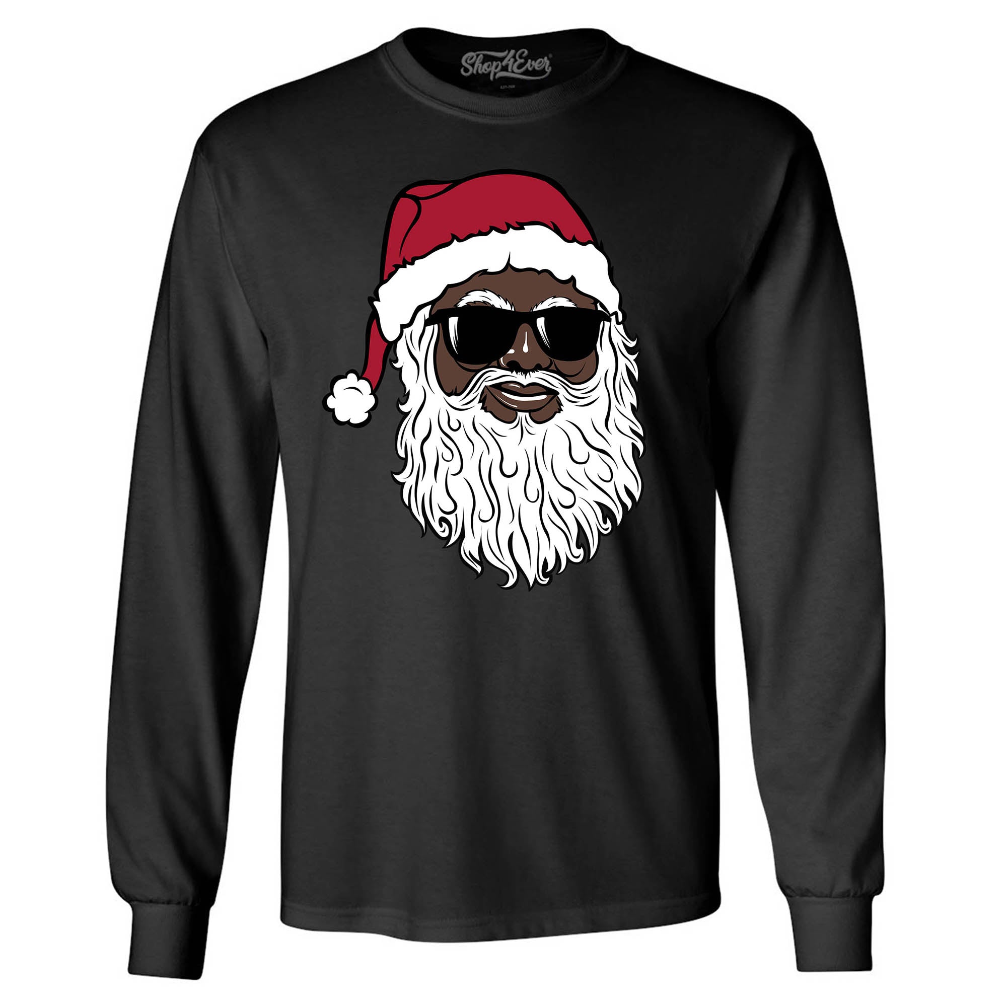 Santa Claus Wearing Sunglasses Christmas Xmas Long Sleeve Shirt