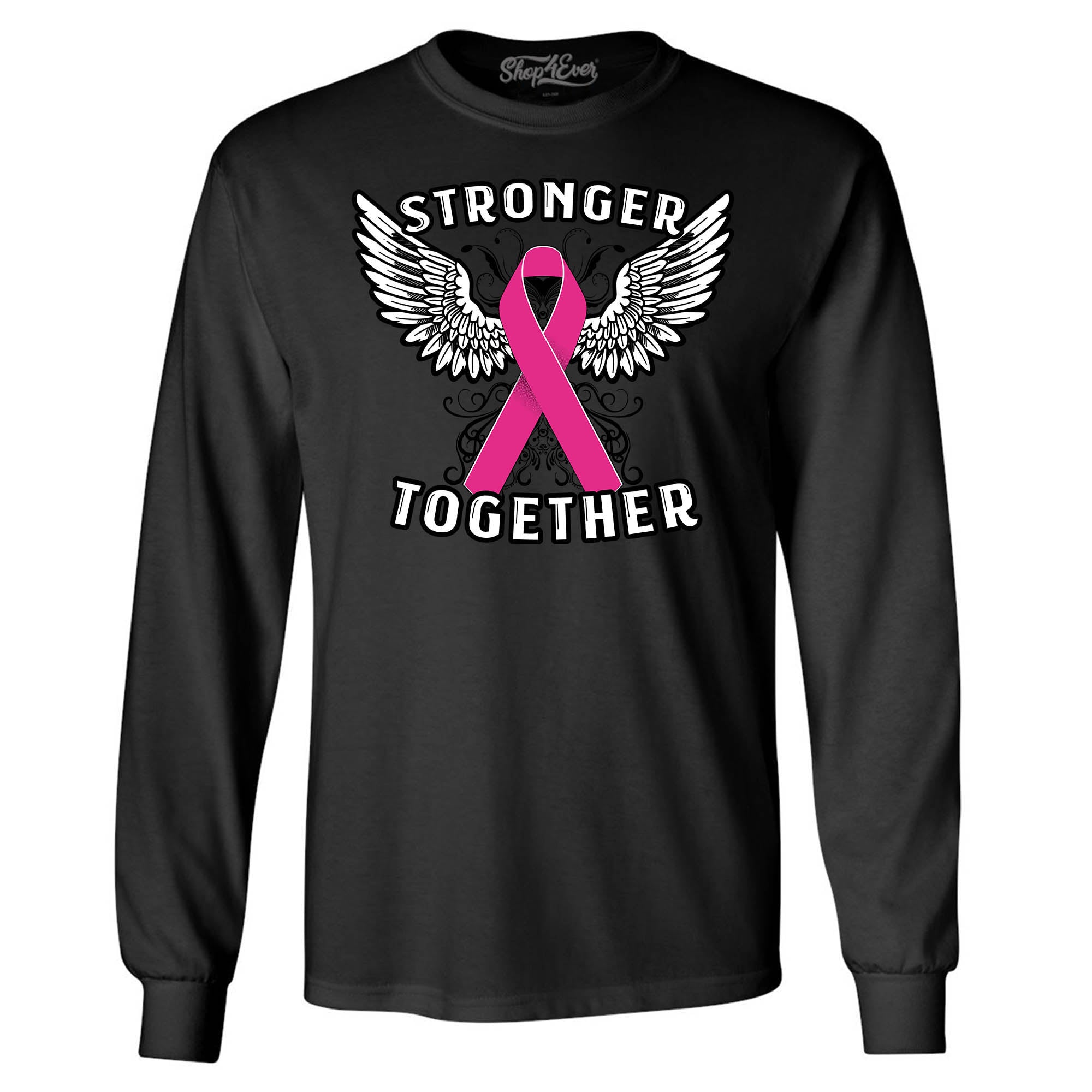 Stronger Together Breast Cancer Ribbon Awareness Long Sleeve Shirt