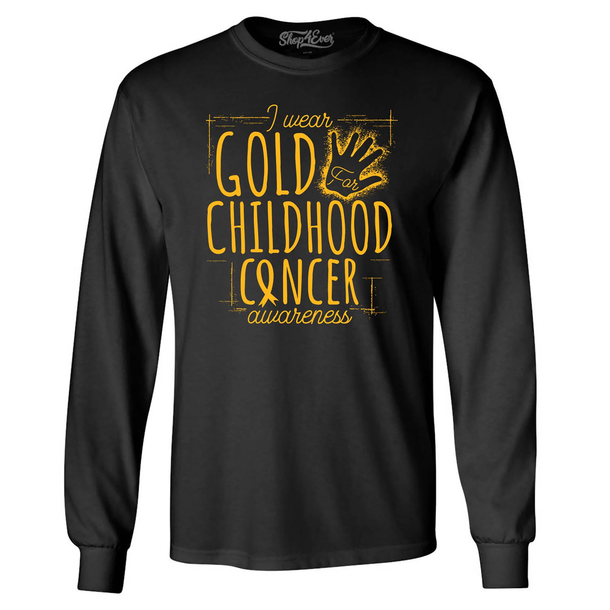 I Wear Gold for Childhood Cancer Awareness Long Sleeve Shirt