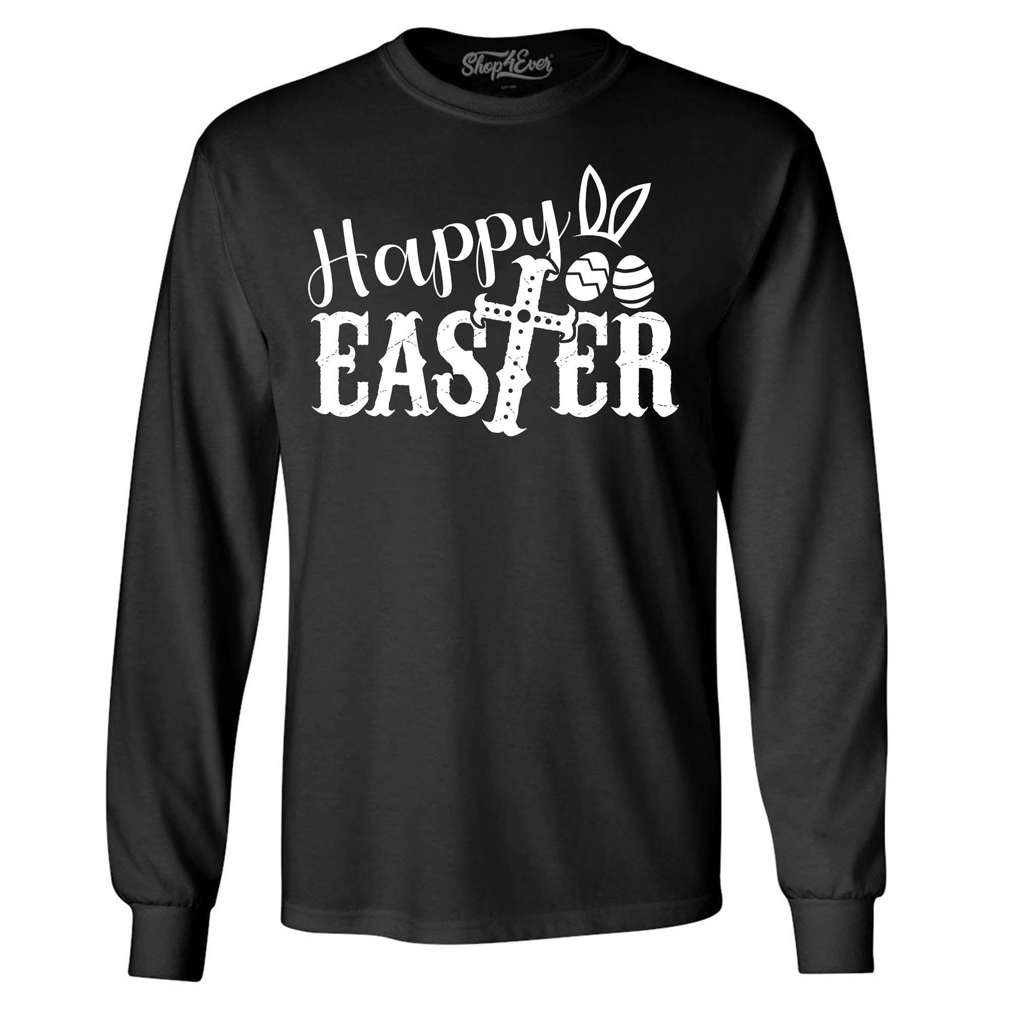 Happy Easter with Cross Long Sleeve Shirt