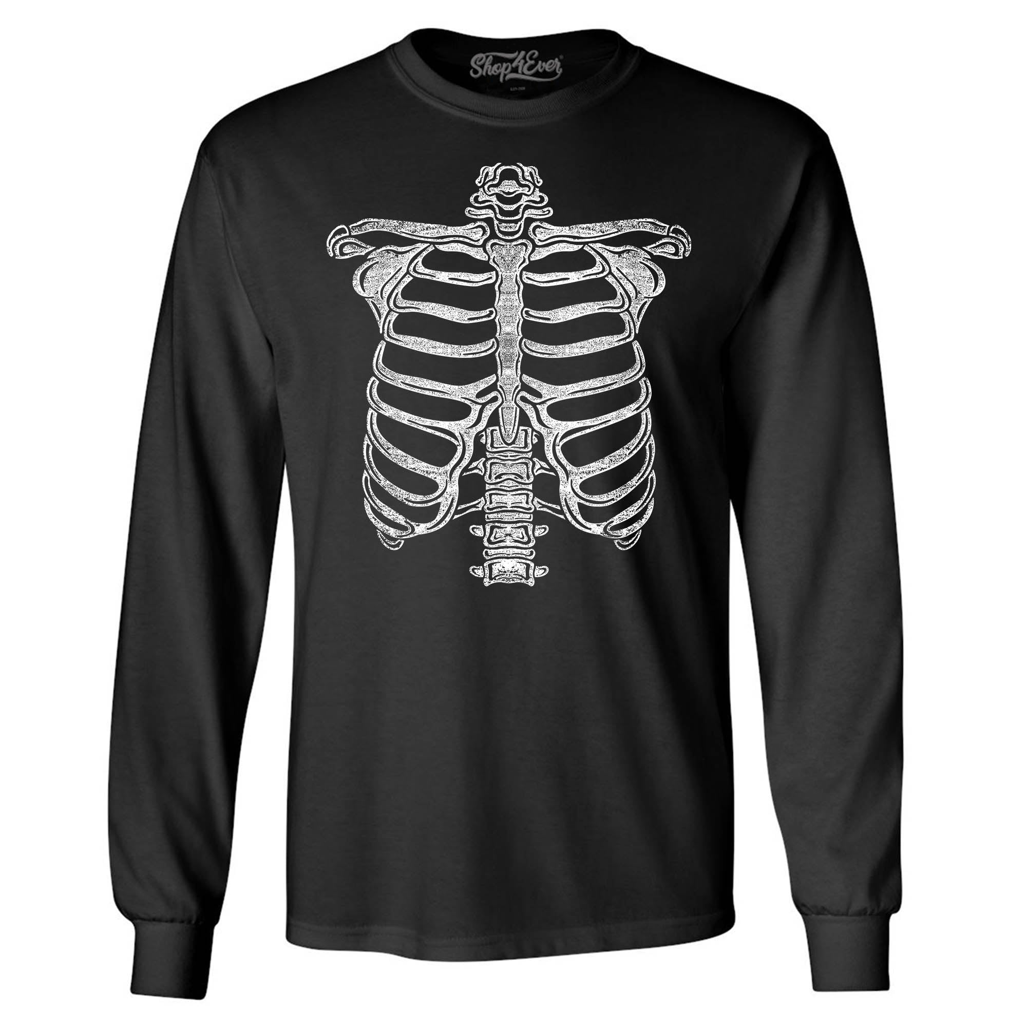 Skeleton Ribcage Easy Halloween Costume Long Sleeve Shirt