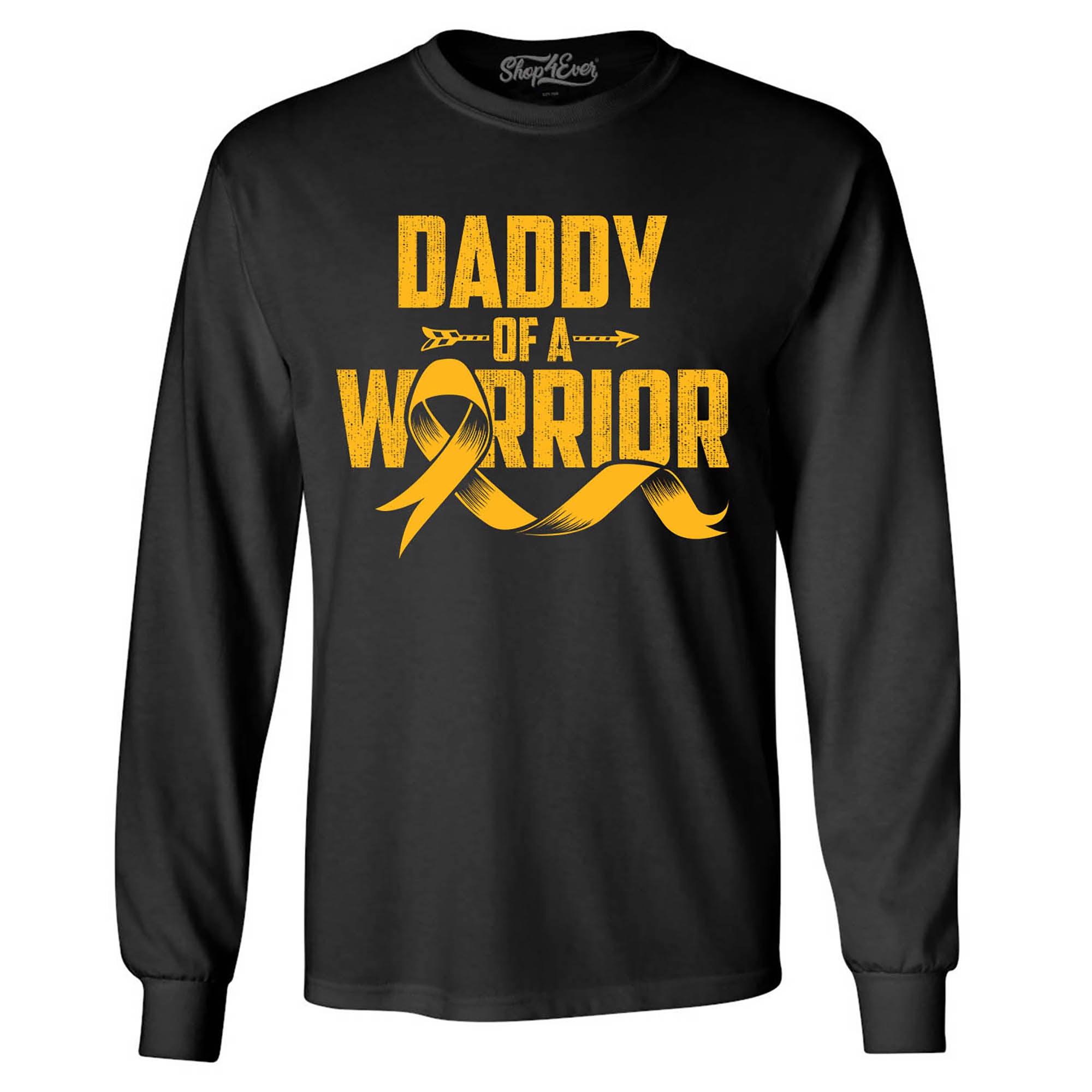Daddy of a Warrior Childhood Cancer Awareness Long Sleeve Shirt