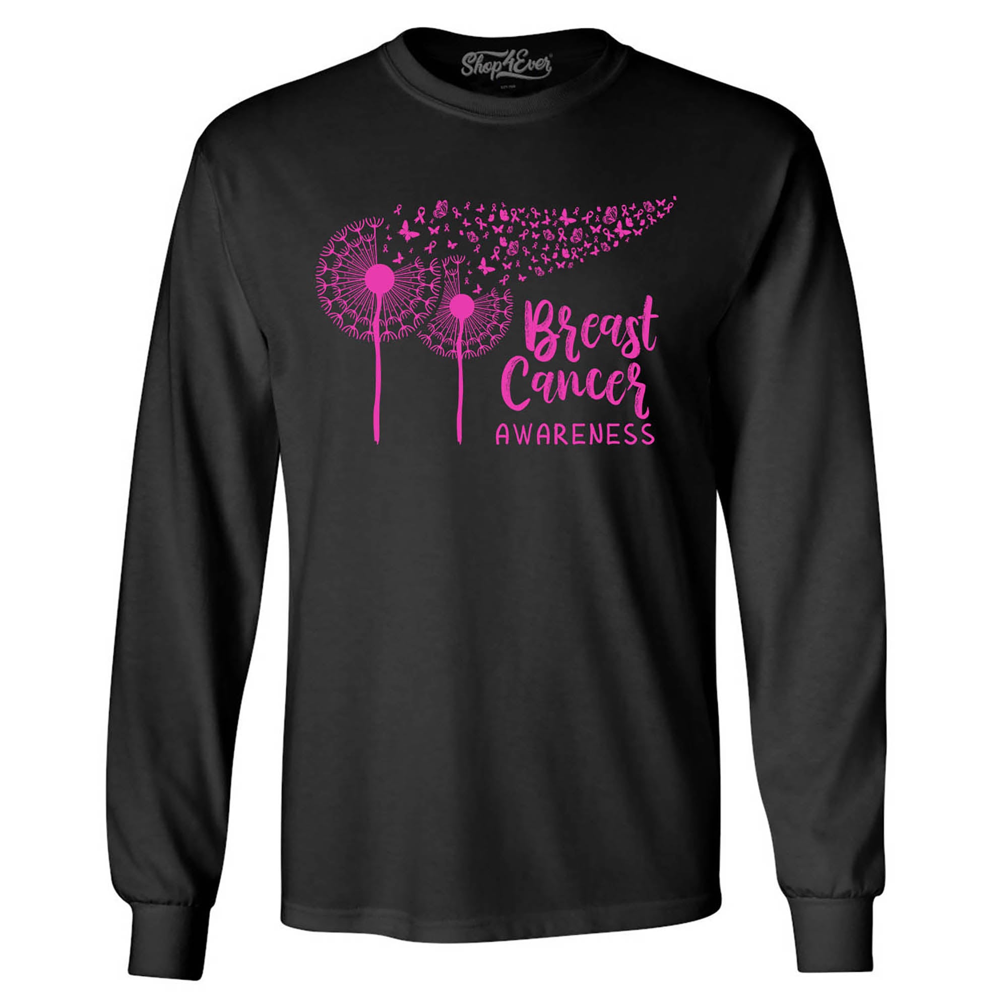 Dandelion Breast Cancer Awareness Long Sleeve Shirt