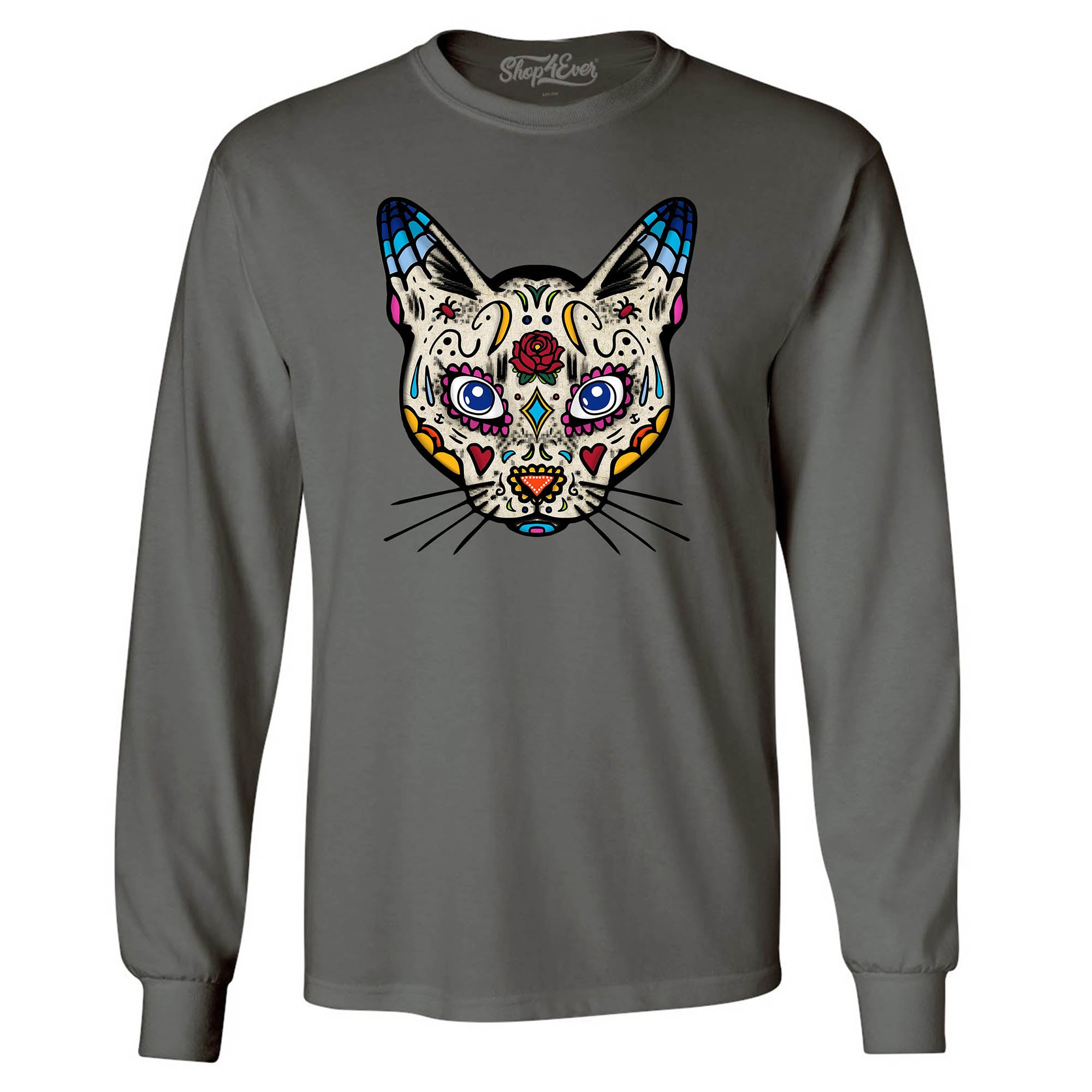Day of The Dead Sugar Cat Long Sleeve Shirt