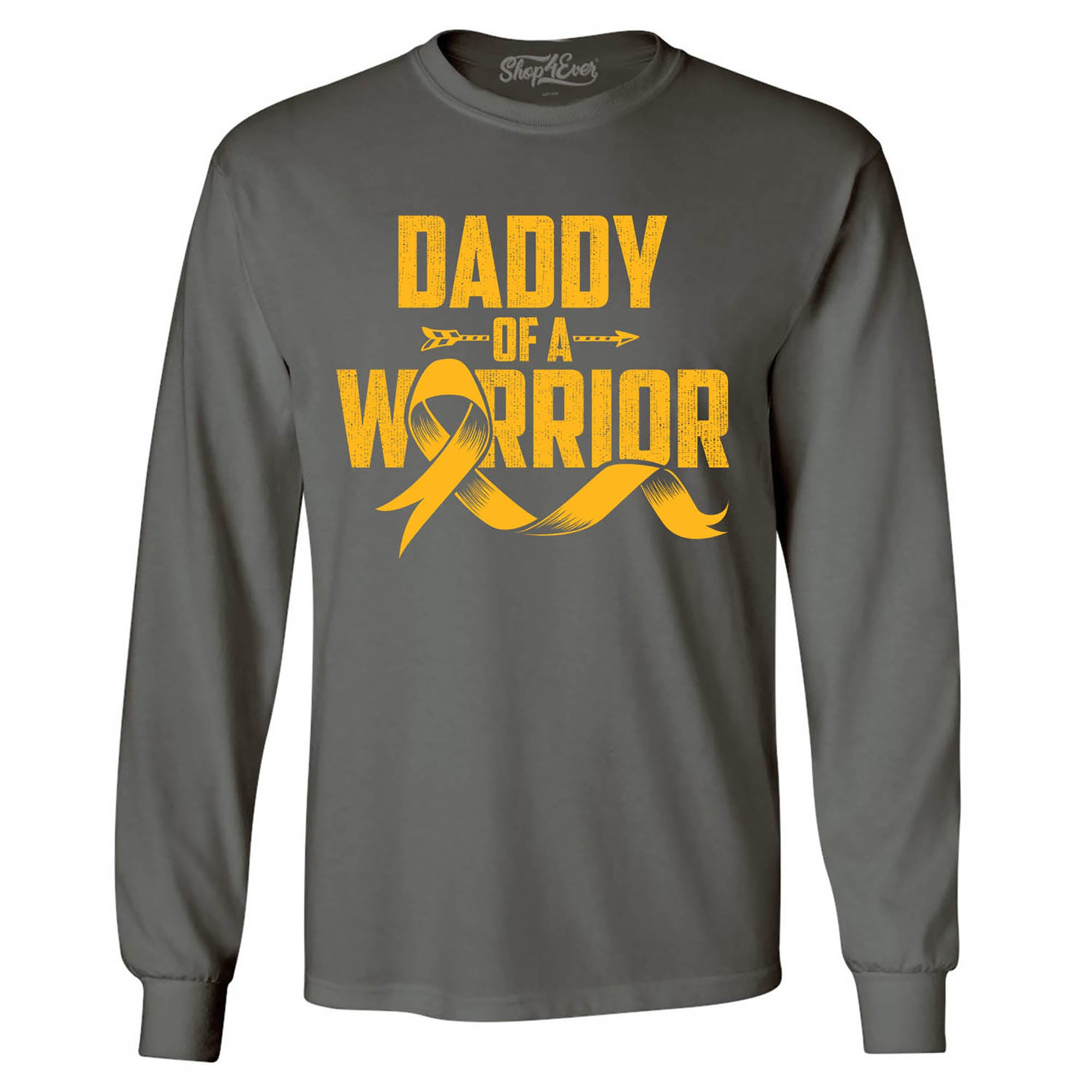 Daddy of a Warrior Childhood Cancer Awareness Long Sleeve Shirt