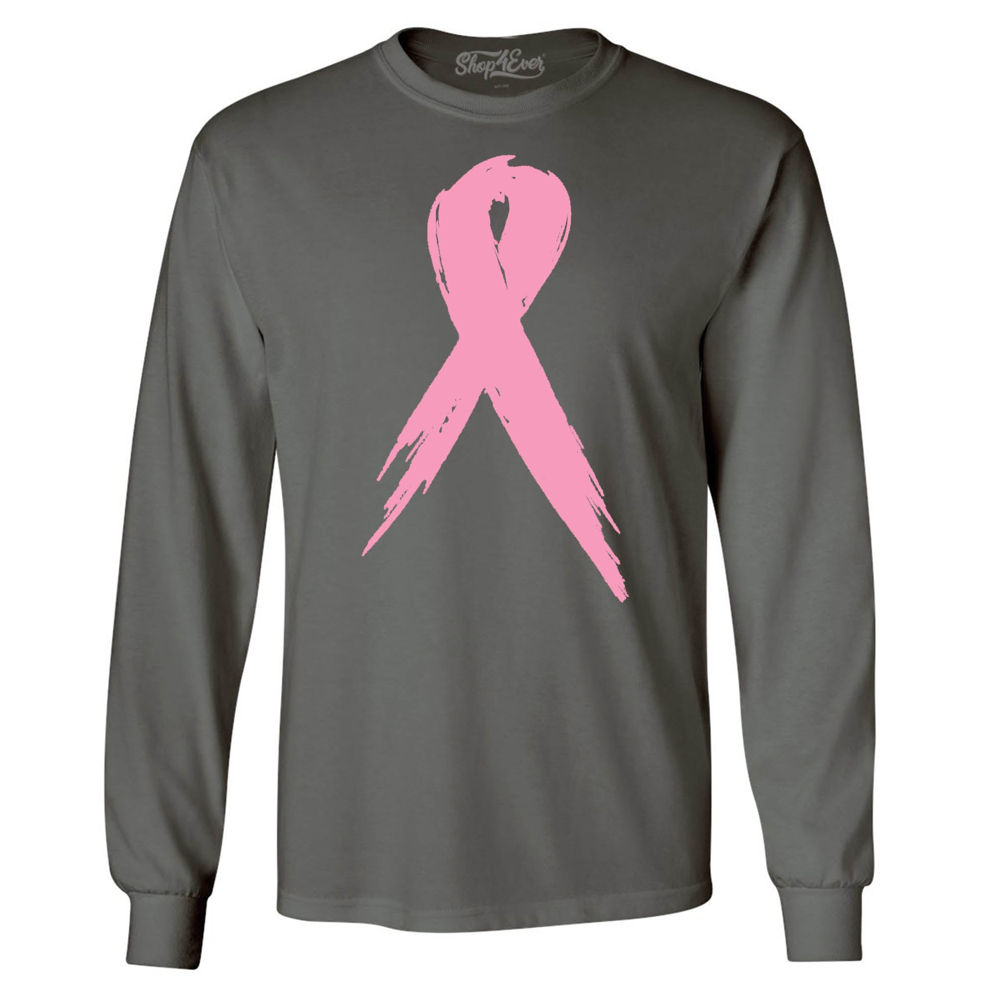 Pink Breast Cancer Ribbon Support Awareness Men's Long Sleeve Shirt