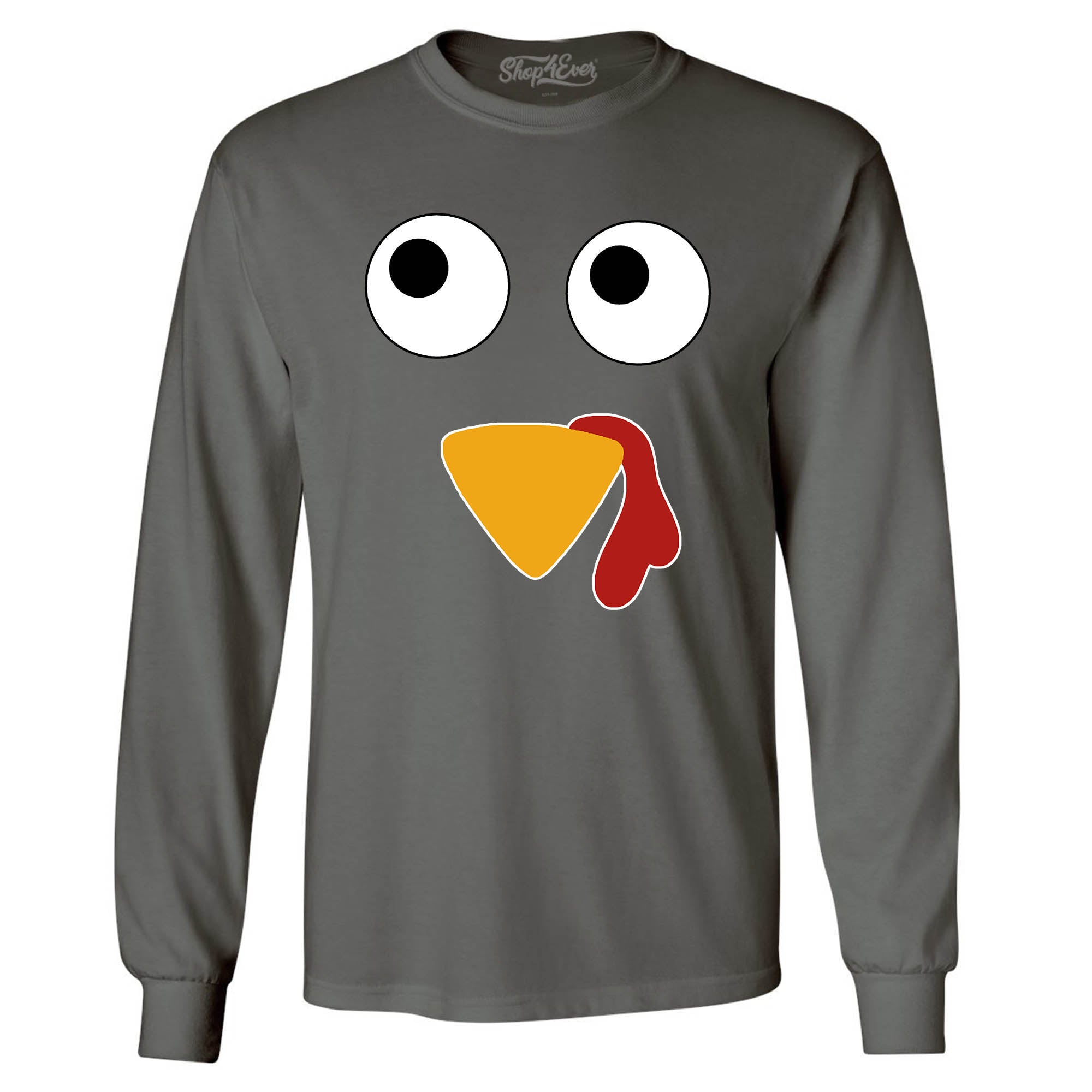 Turkey Face Long Sleeve Shirt Thanksgiving Shirts