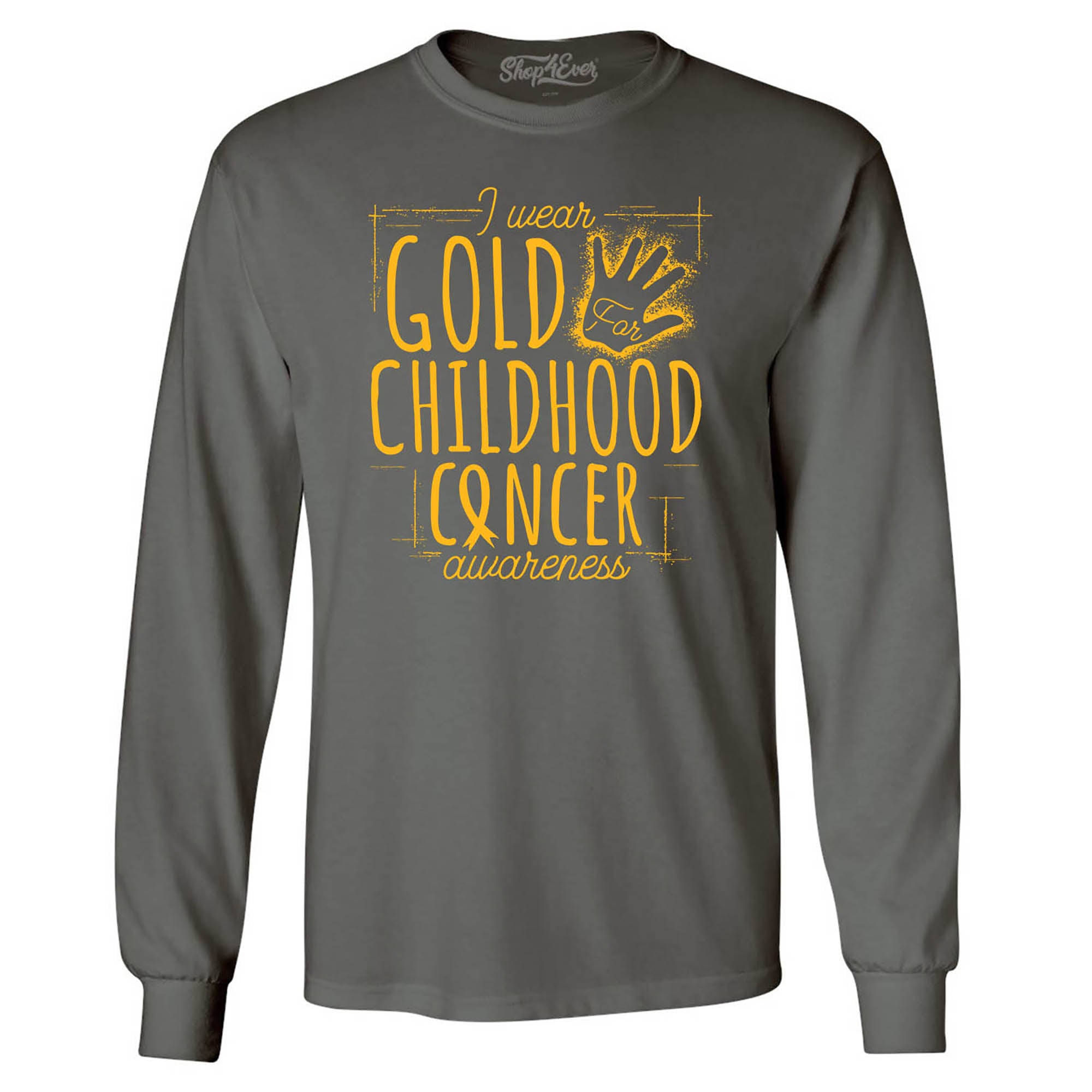 I Wear Gold for Childhood Cancer Awareness Long Sleeve Shirt