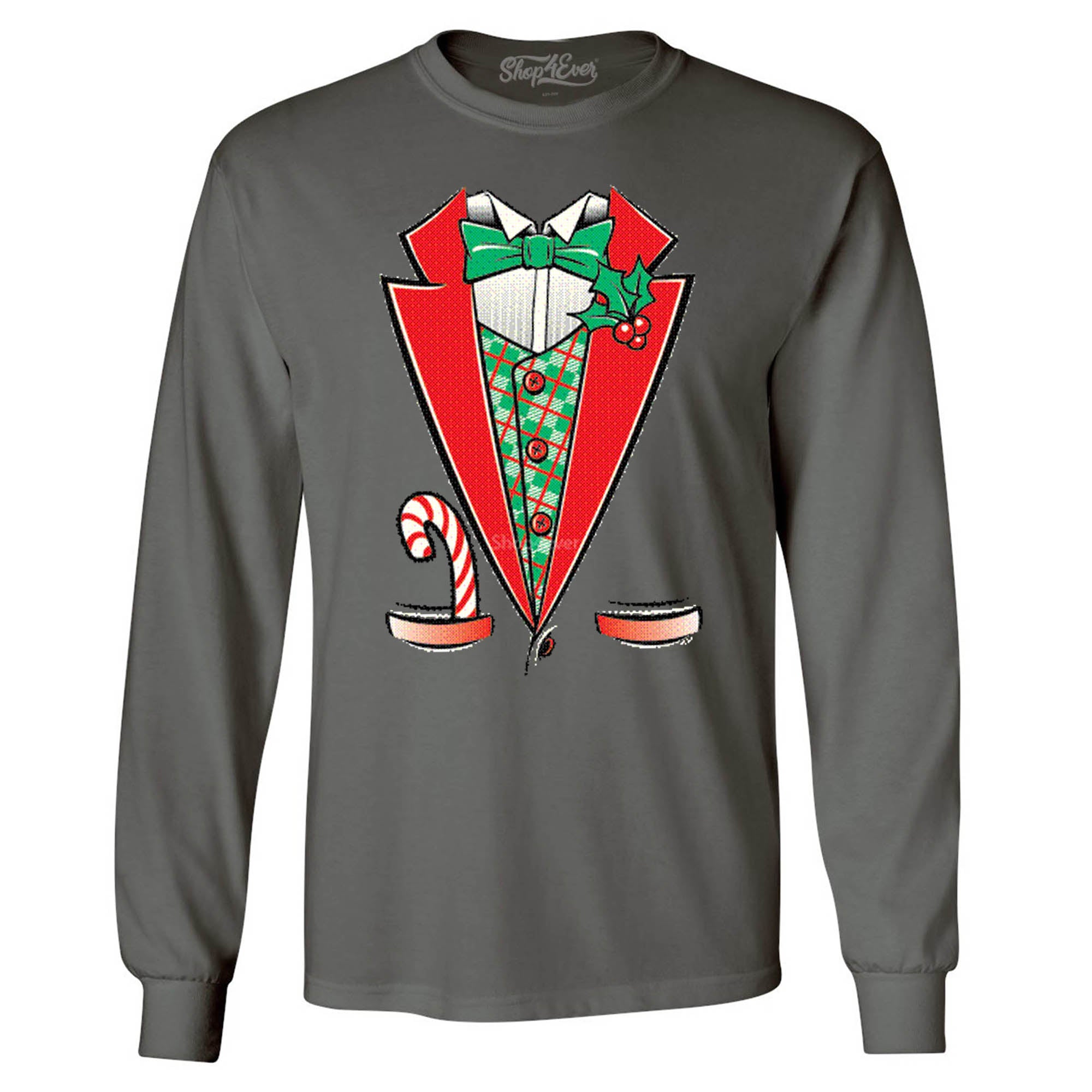 Tuxedo Christmas Costume Long Sleeve Shirt Xmas Shirts