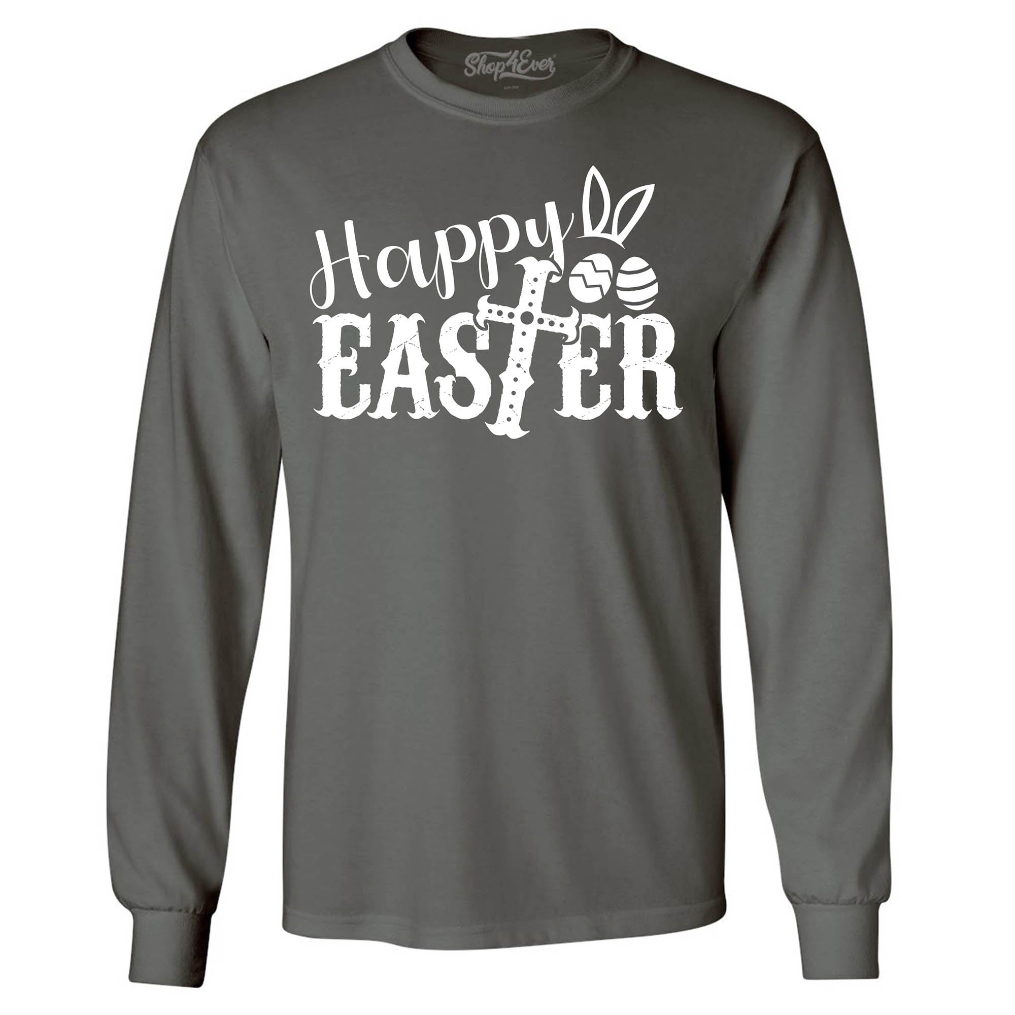 Happy Easter with Cross Long Sleeve Shirt