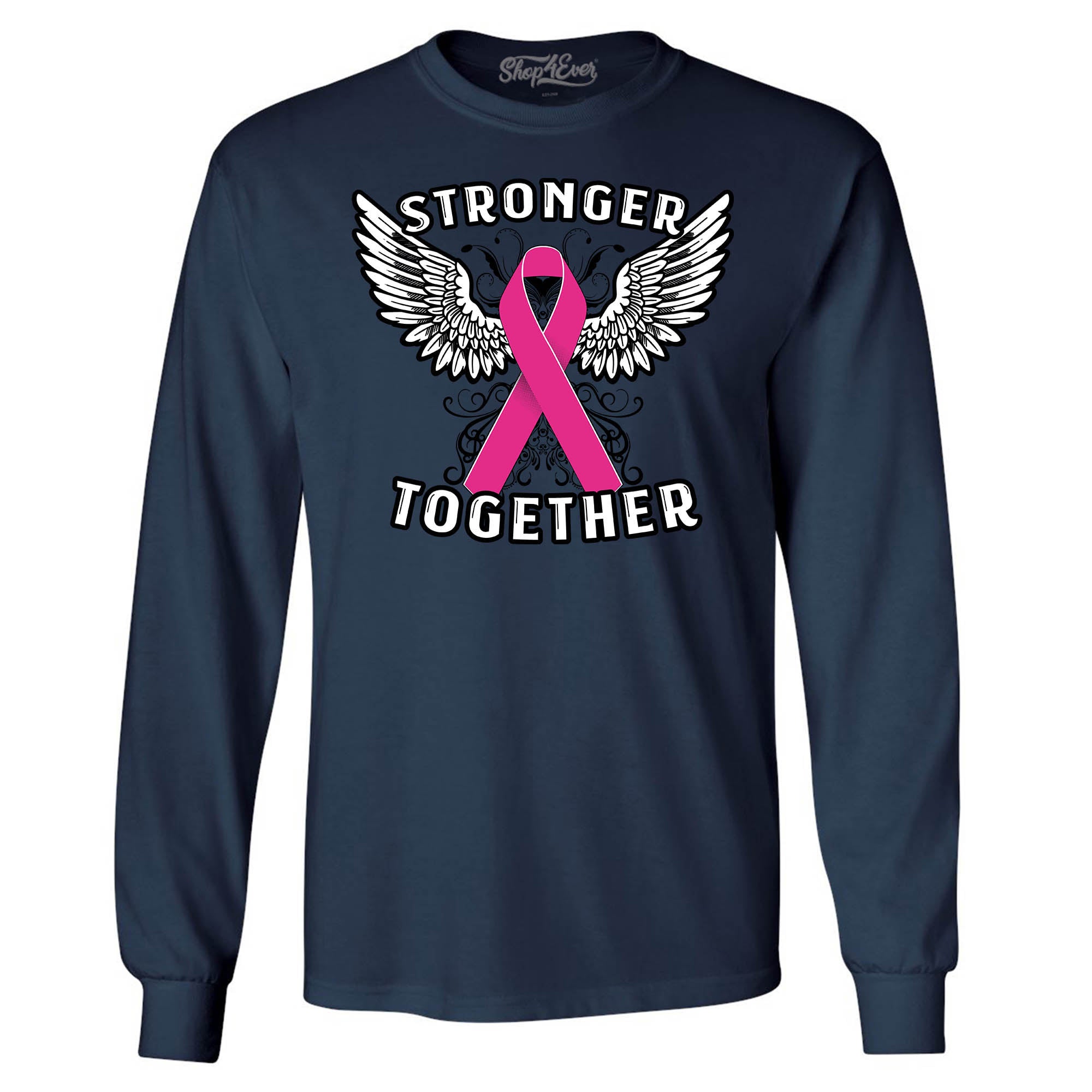 Stronger Together Breast Cancer Ribbon Awareness Long Sleeve Shirt