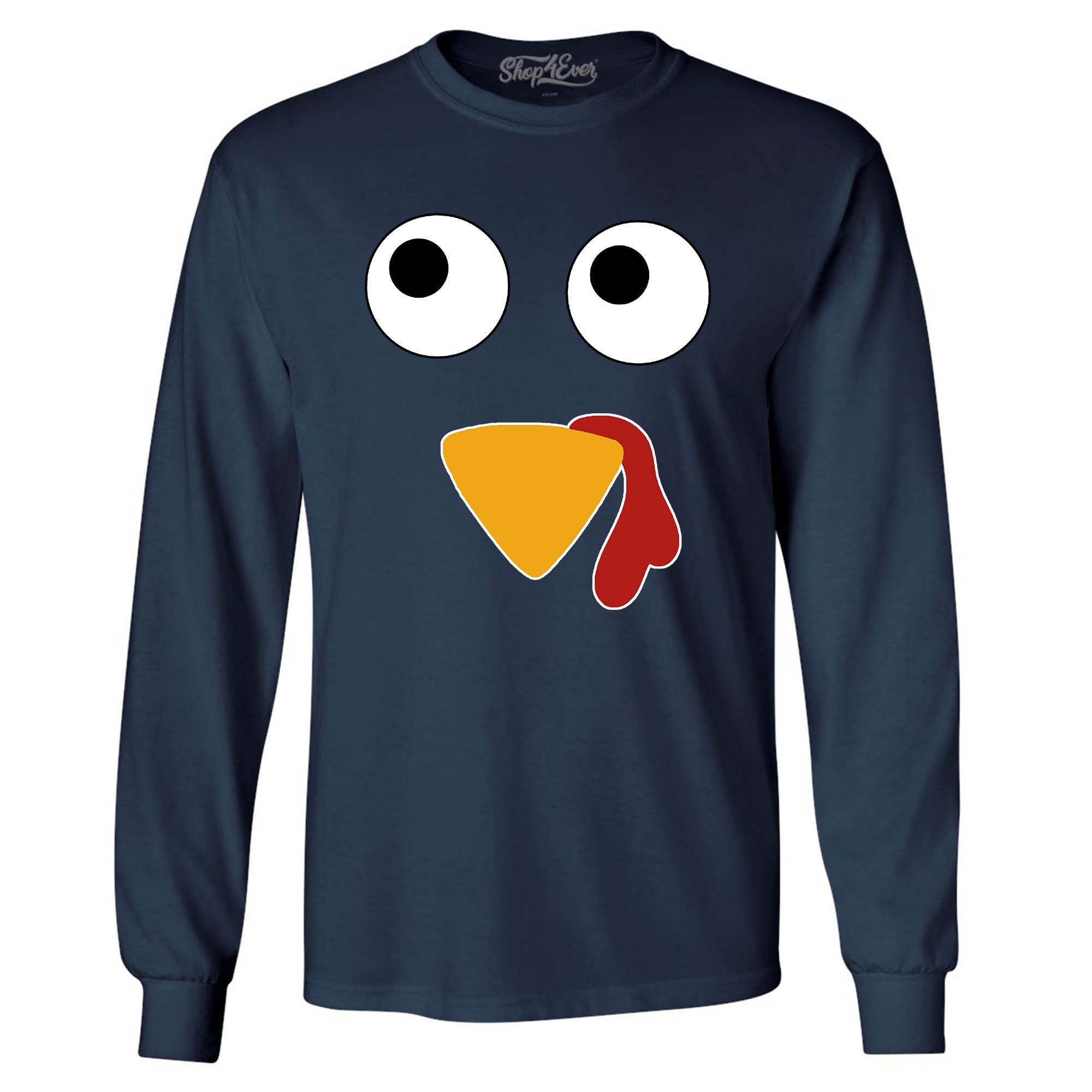 Turkey Face Long Sleeve Shirt Thanksgiving Shirts