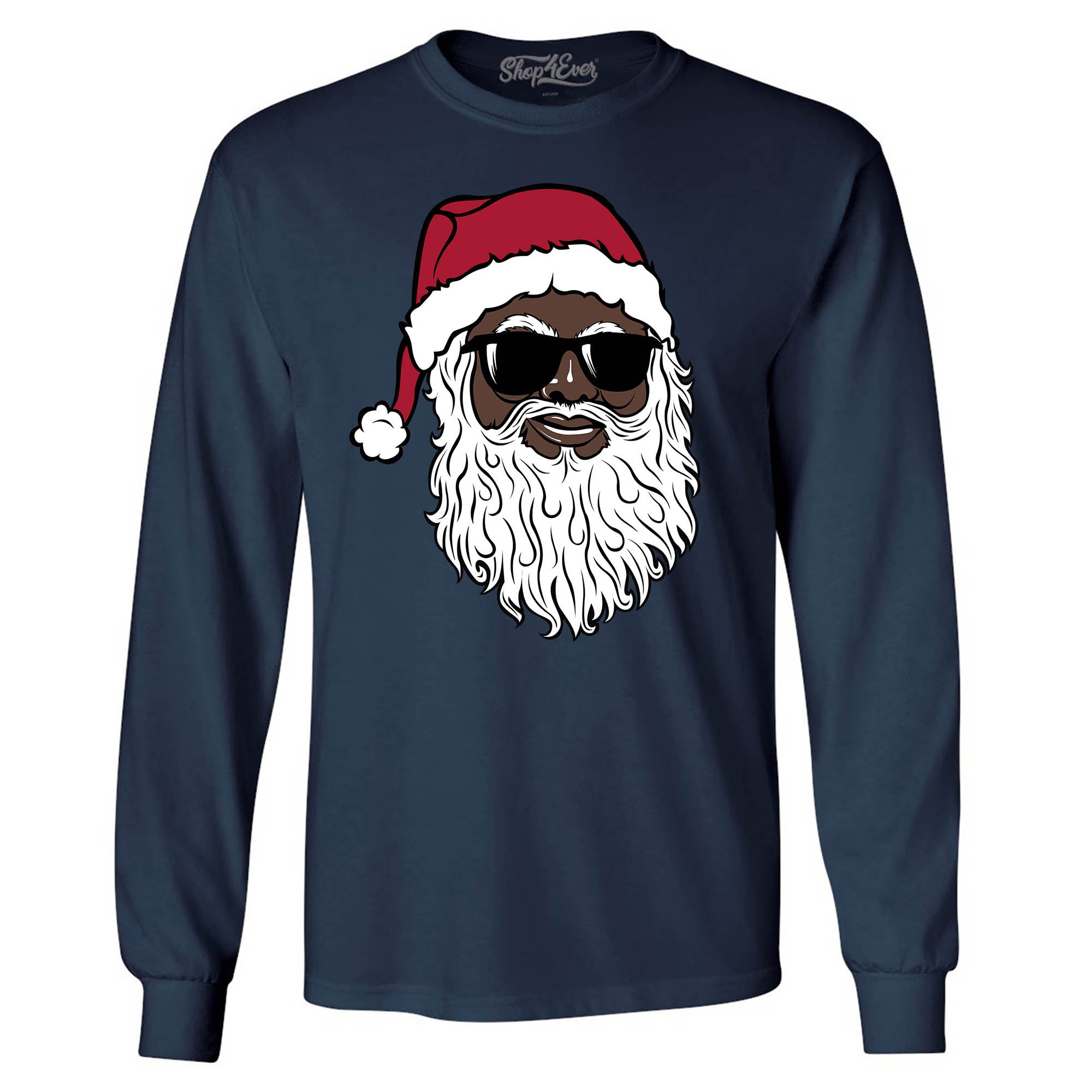Santa Claus Wearing Sunglasses Christmas Xmas Long Sleeve Shirt