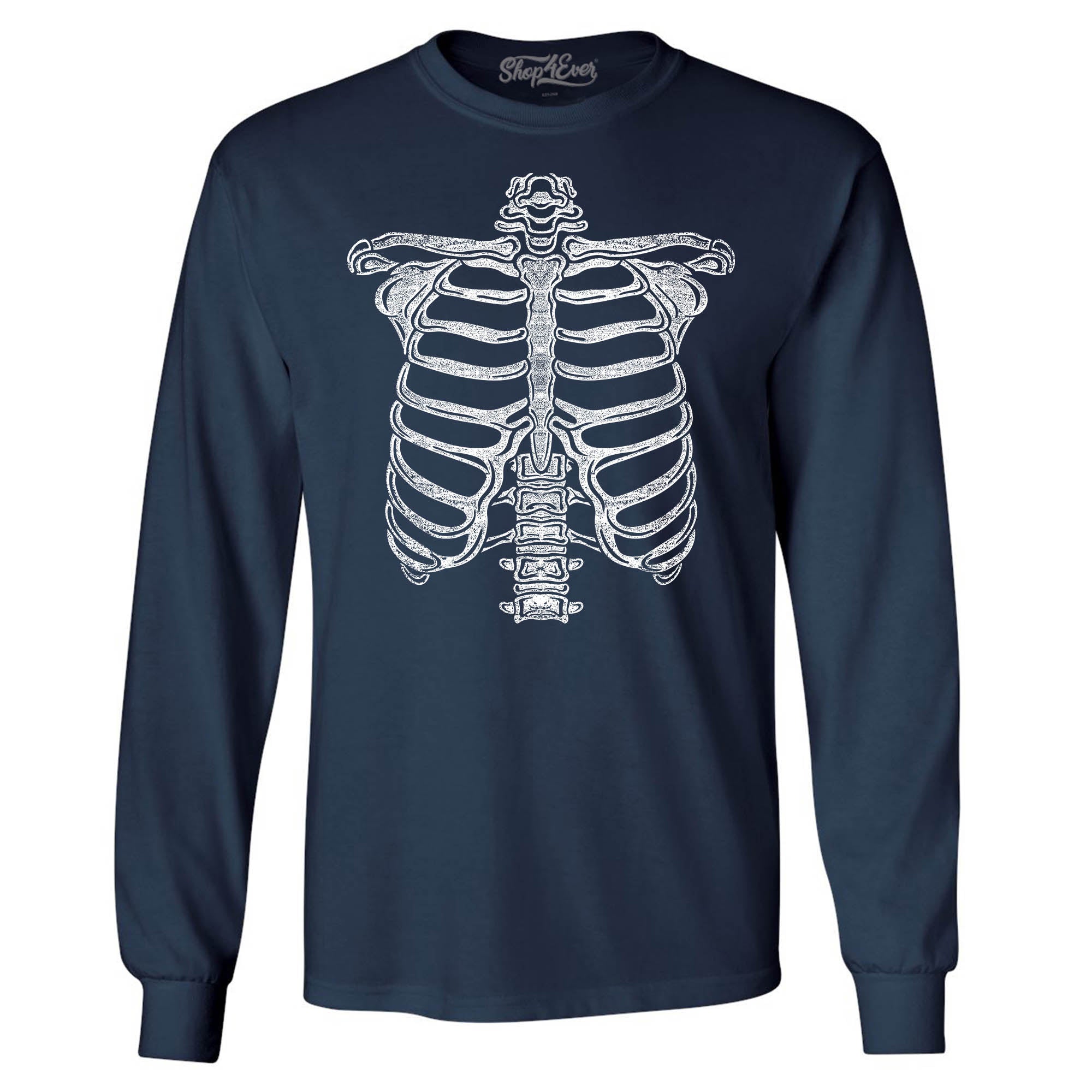 Skeleton Ribcage Easy Halloween Costume Long Sleeve Shirt
