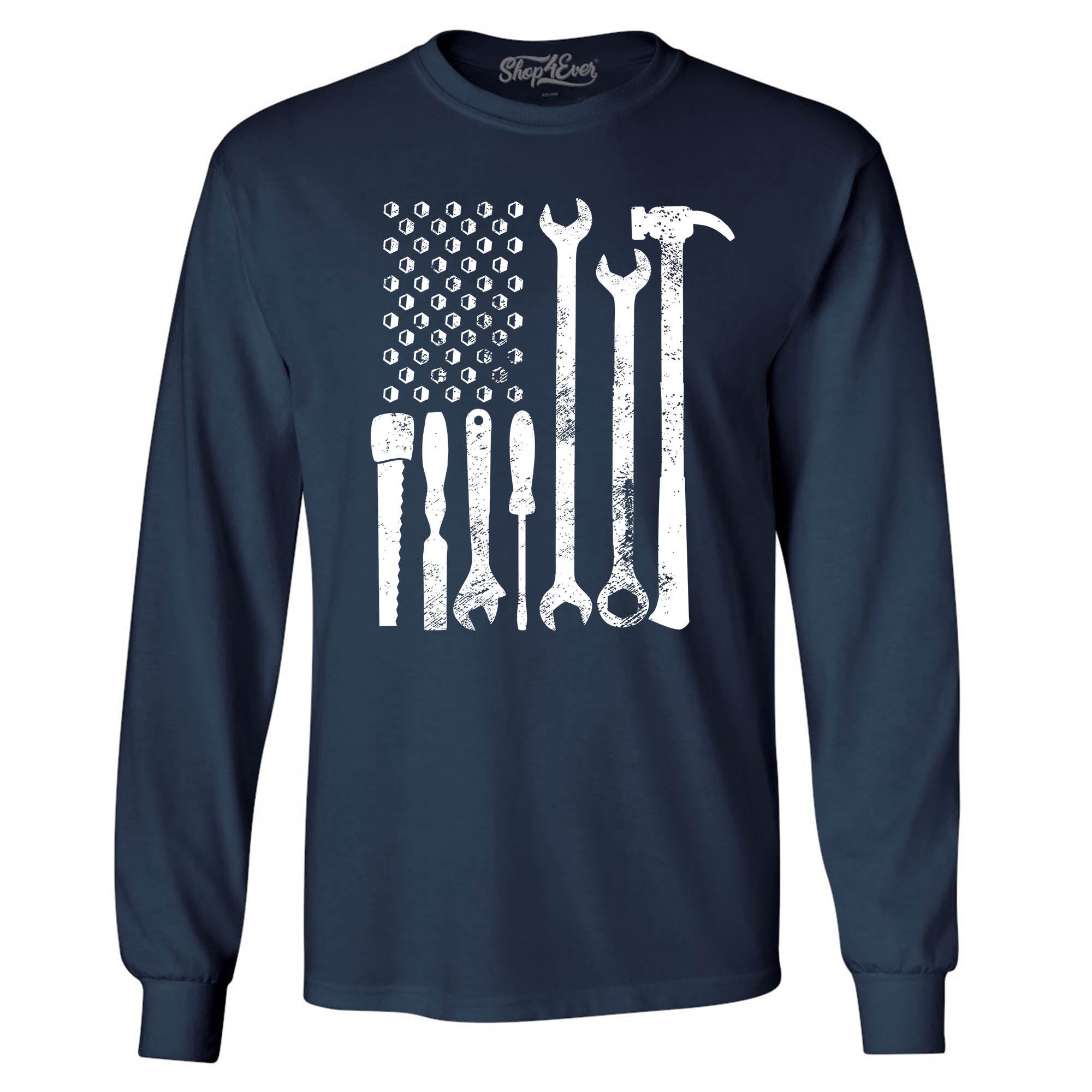 Mechanic Tool American Flag USA Long Sleeve Shirt