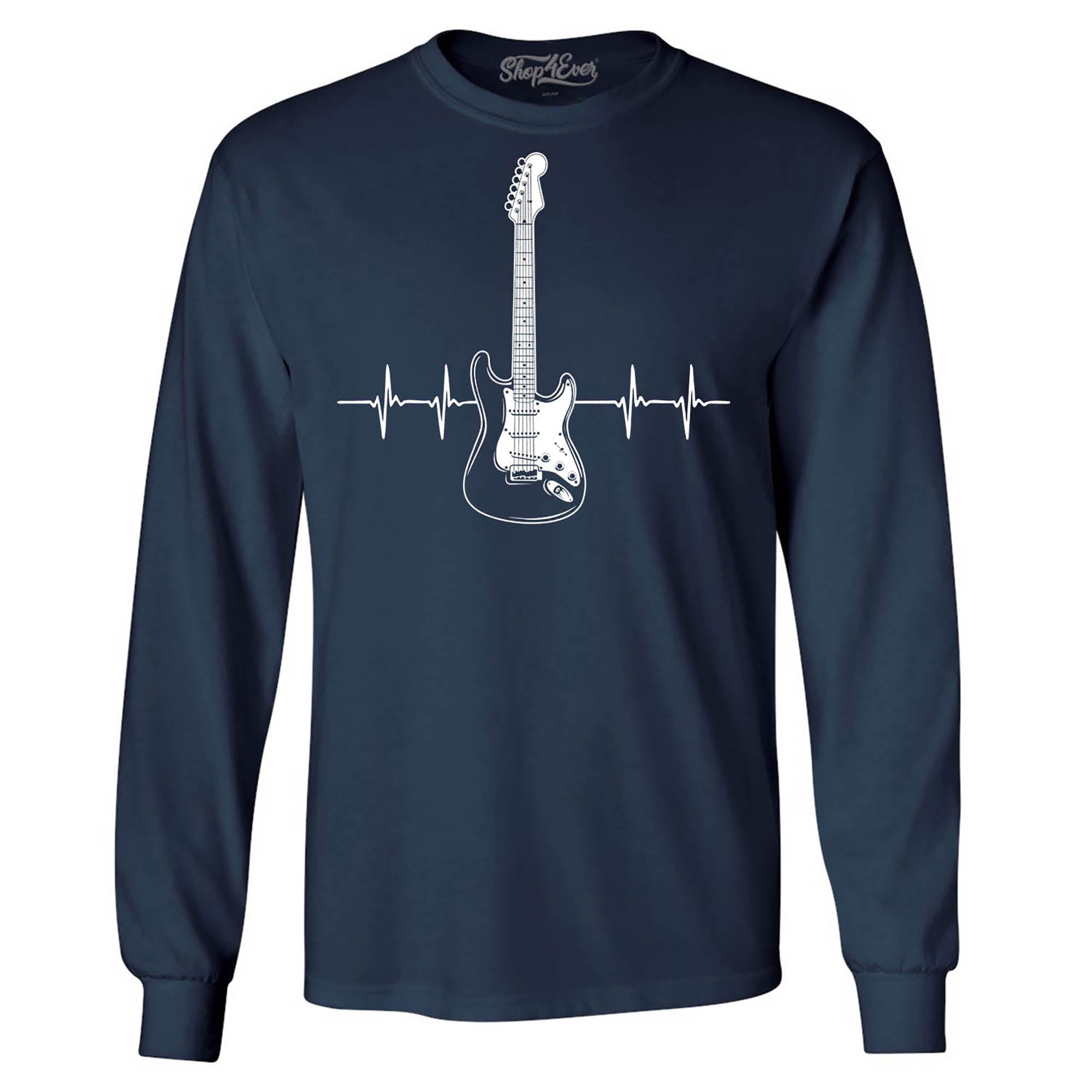 Electric Guitar Heartbeat Musician Long Sleeve Shirt