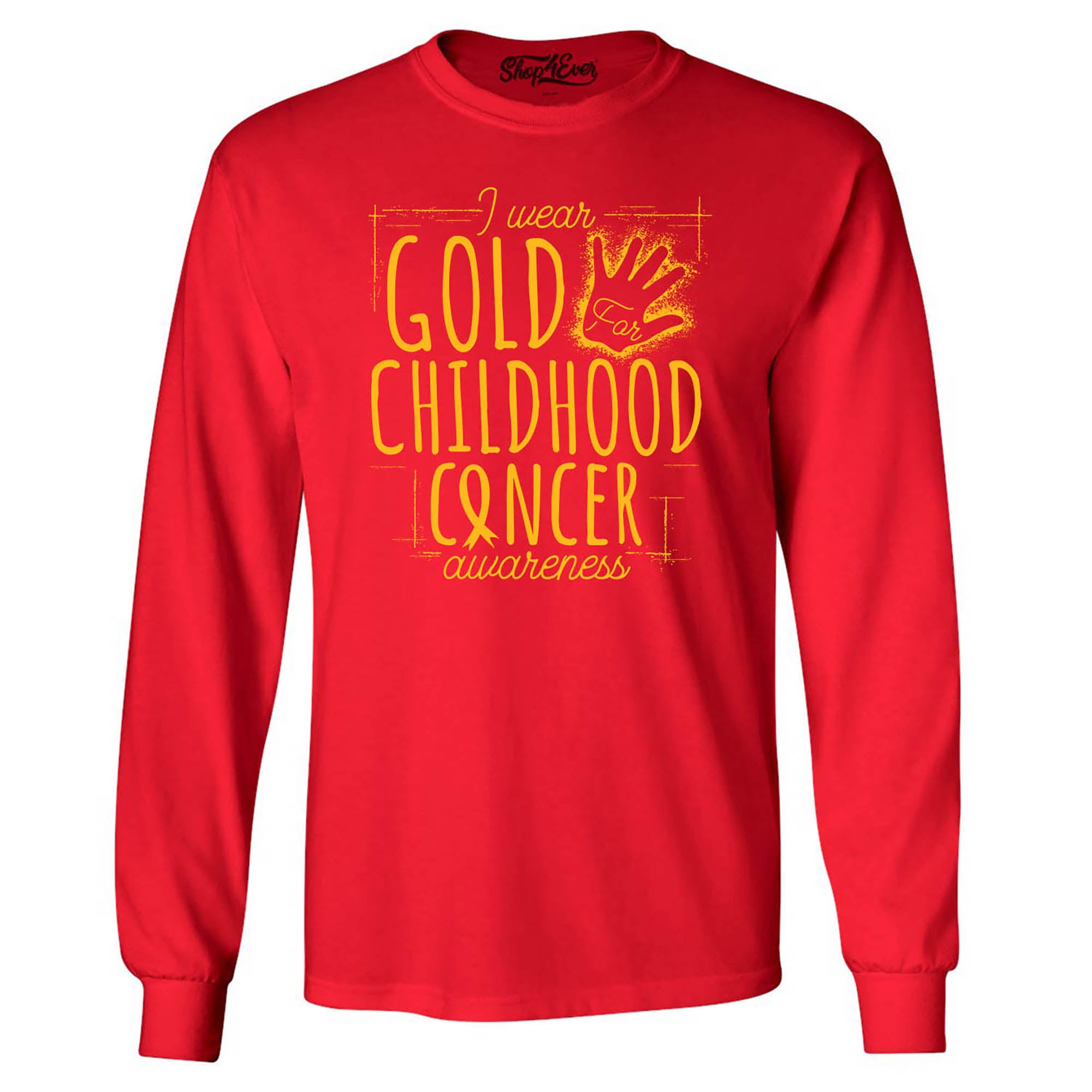 I Wear Gold for Childhood Cancer Awareness Long Sleeve Shirt