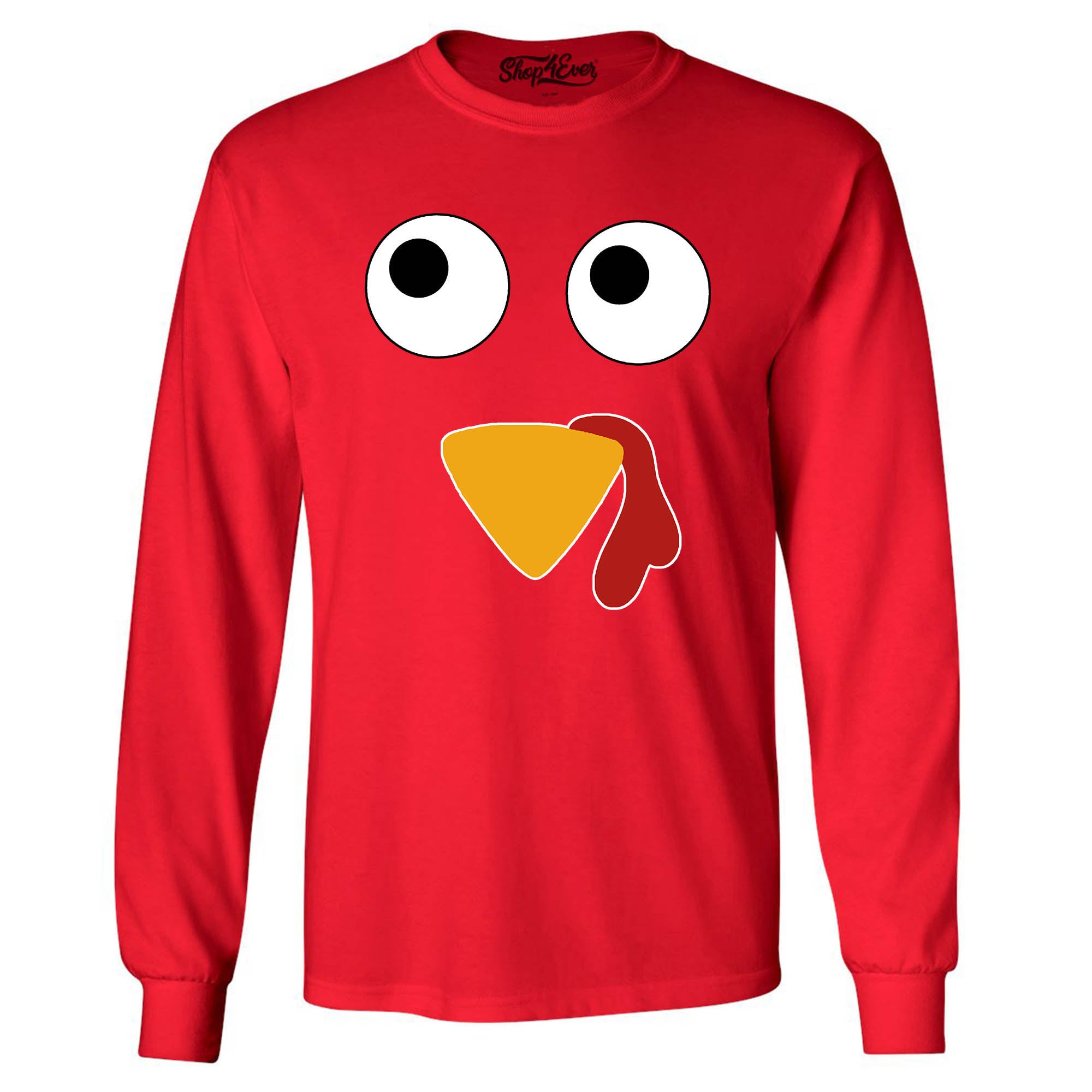 Turkey Face Long Sleeve Shirt Thanksgiving Shirts