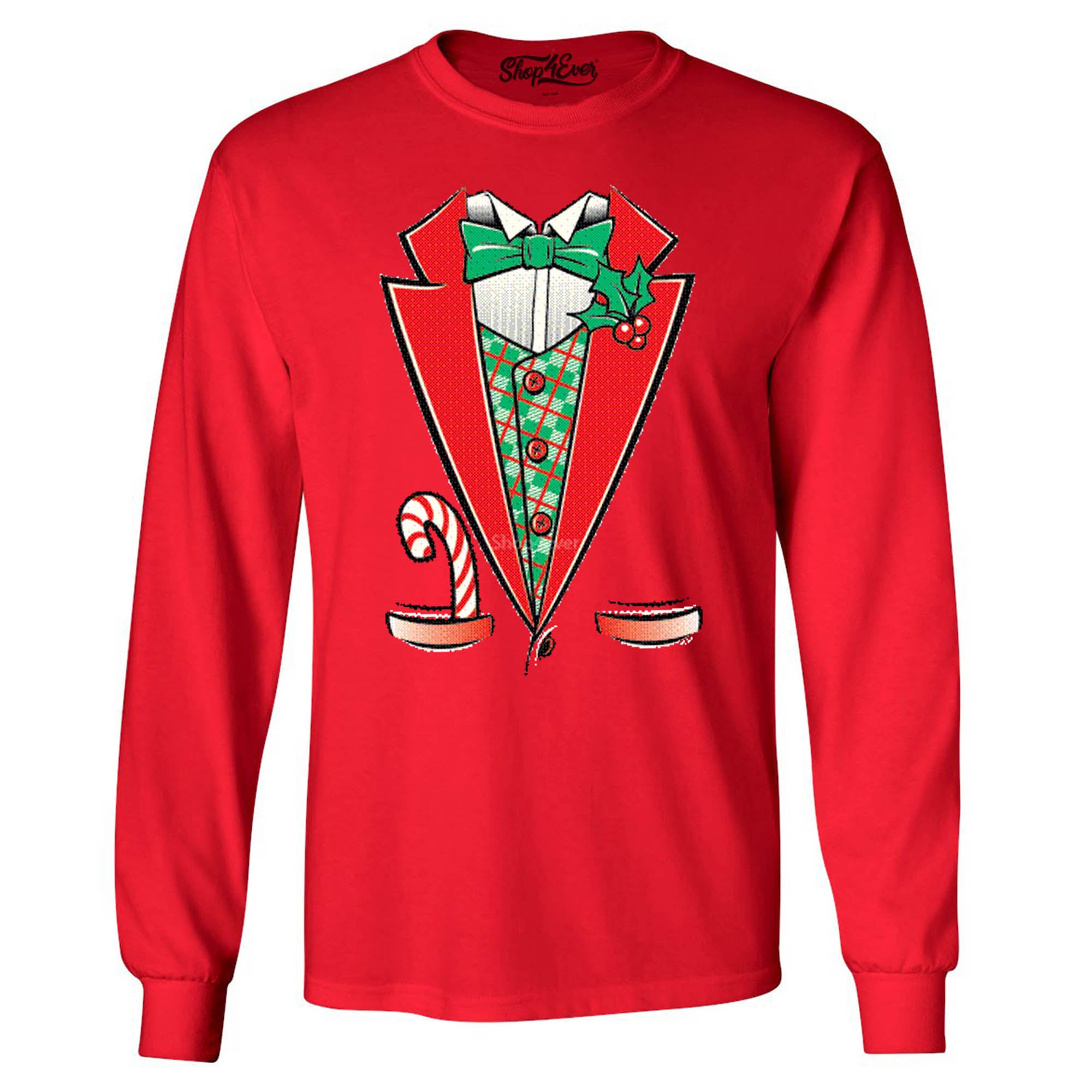 Tuxedo Christmas Costume Long Sleeve Shirt Xmas Shirts