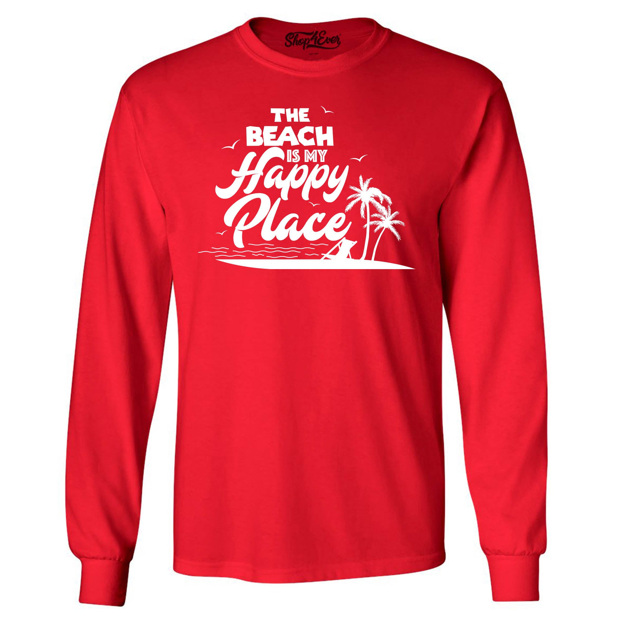 The Beach is My Happy Place Men's Long Sleeve Shirt