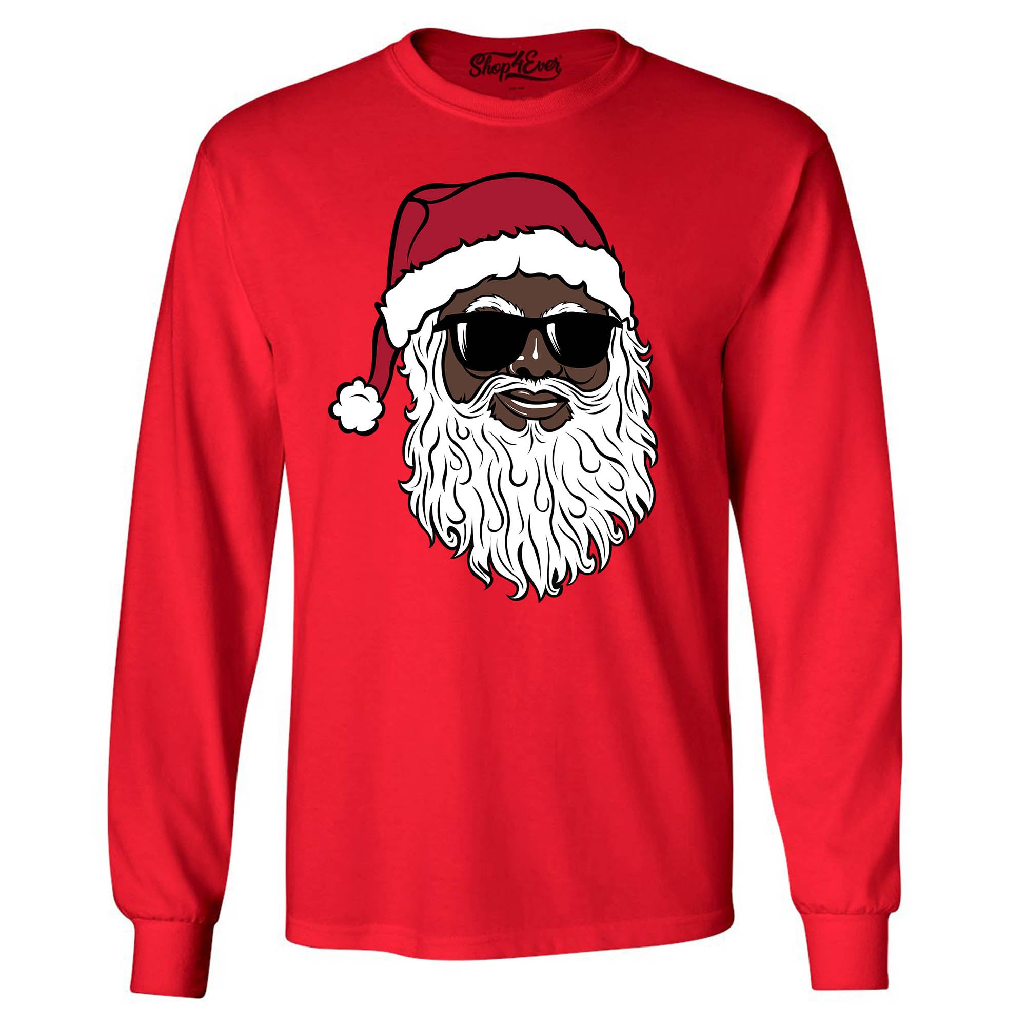 Santa Claus Wearing Sunglasses Christmas Xmas Long Sleeve Shirt
