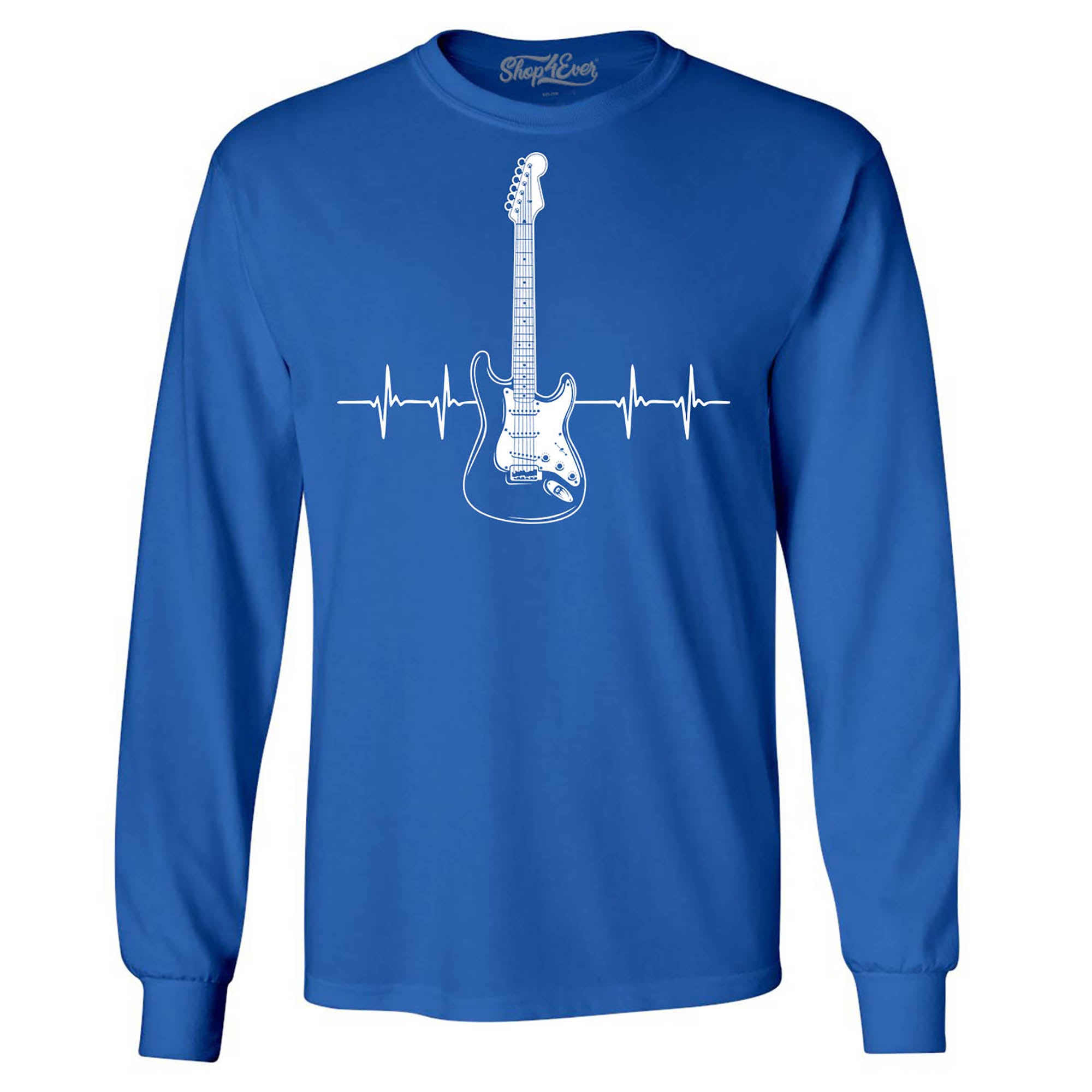 Electric Guitar Heartbeat Musician Long Sleeve Shirt