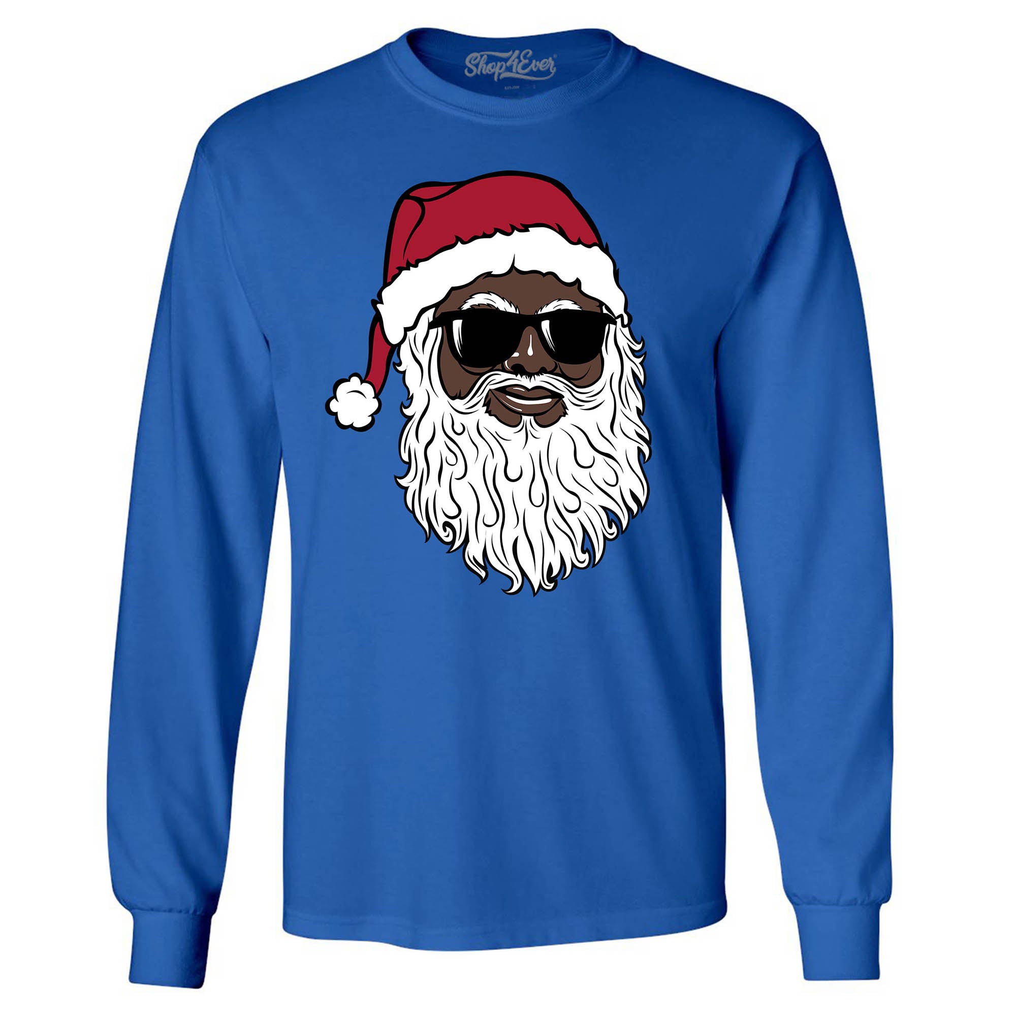 Santa Claus Wearing Sunglasses Christmas Xmas Long Sleeve Shirt