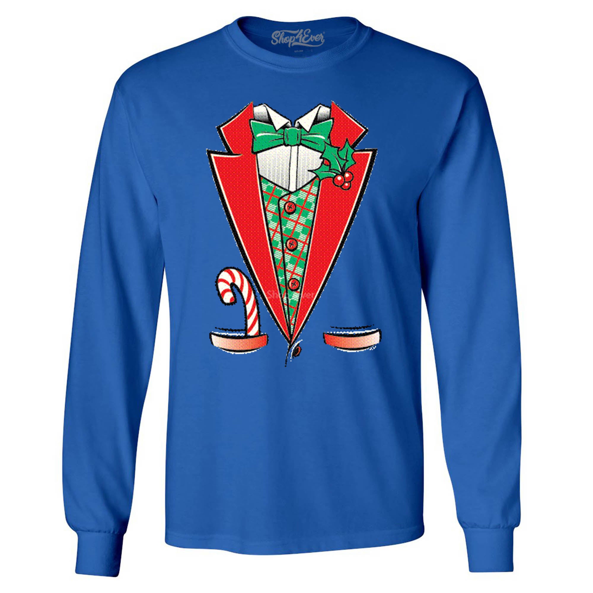 Tuxedo Christmas Costume Long Sleeve Shirt Xmas Shirts