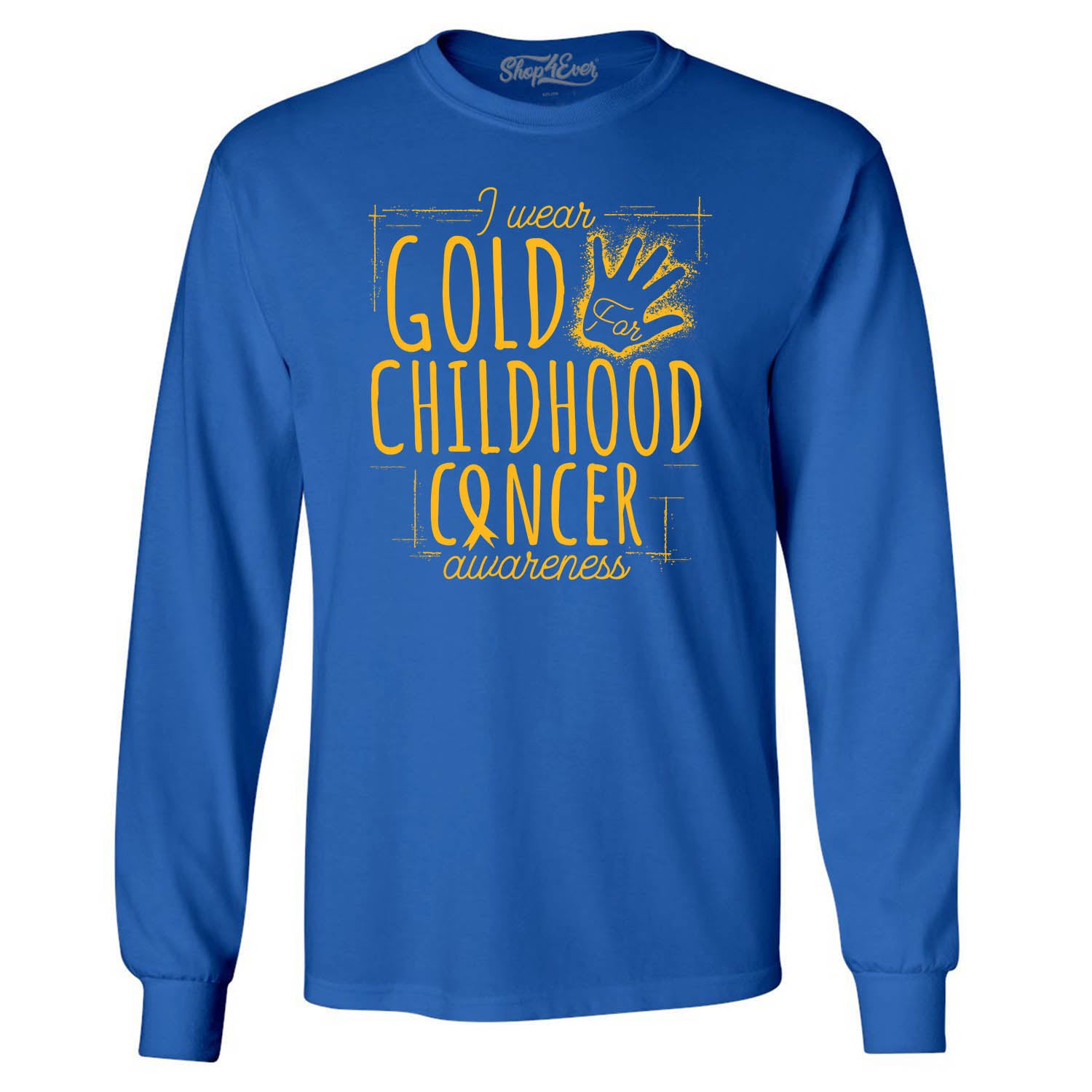 I Wear Gold for Childhood Cancer Awareness Long Sleeve Shirt