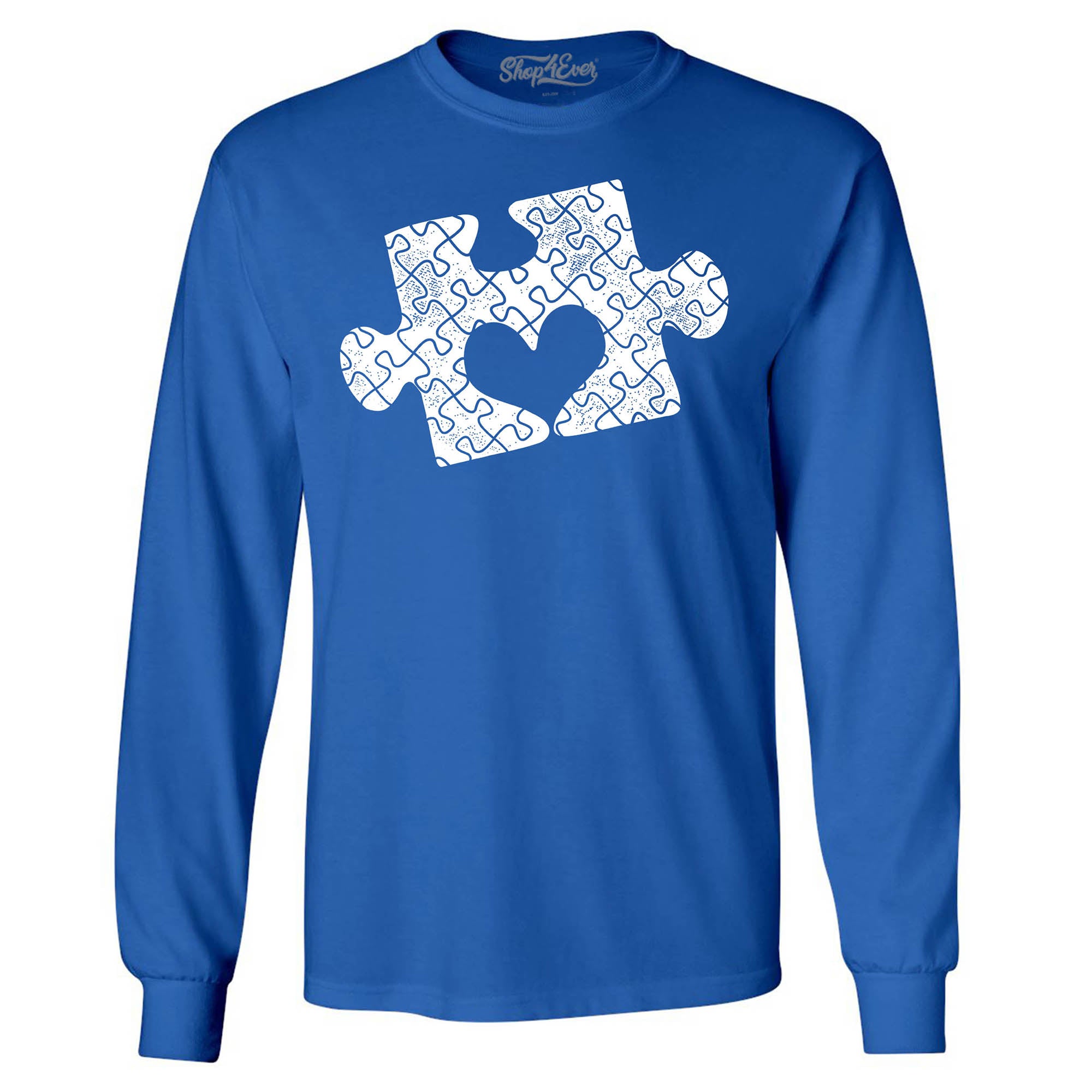 Puzzle Piece Heart Autism Awareness Long Sleeve Shirt