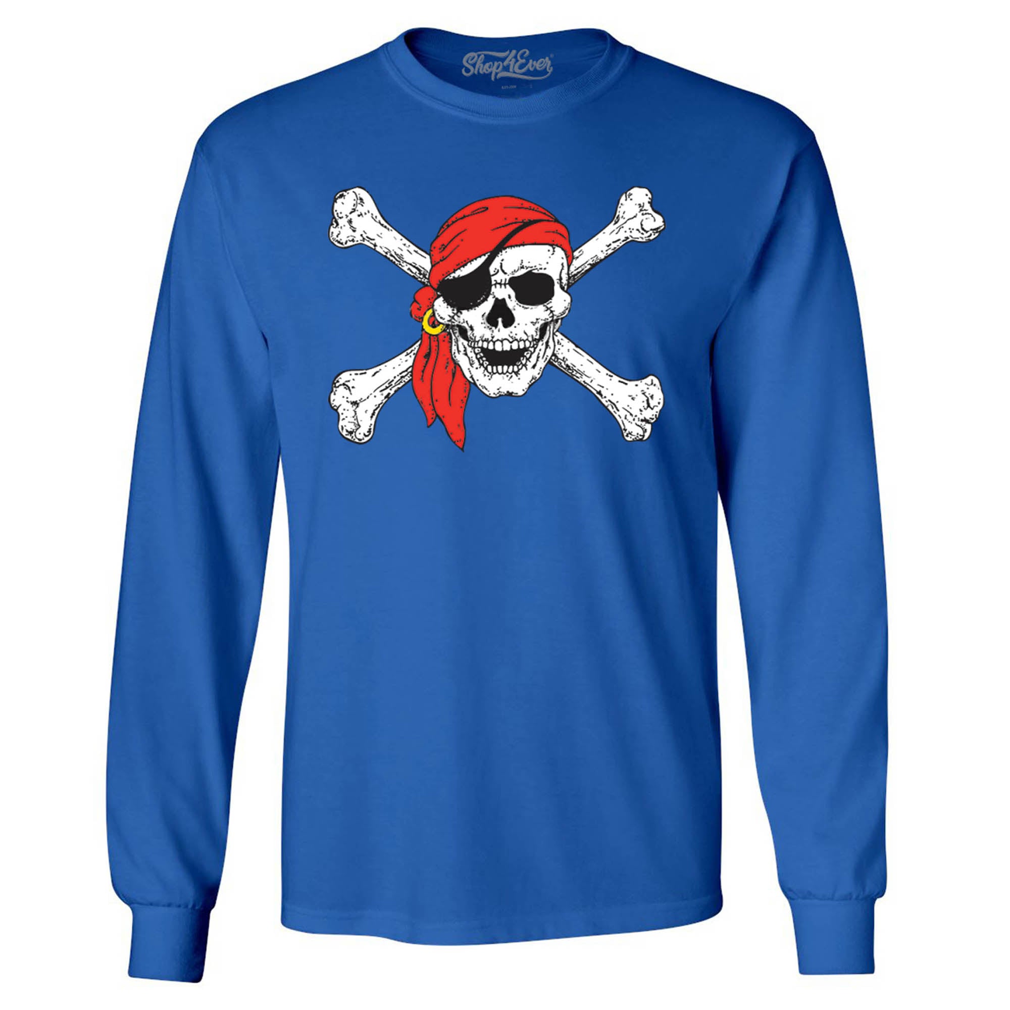 Pirate Skull and Crossbones Long Sleeve Shirt Pirate Flag Shirts
