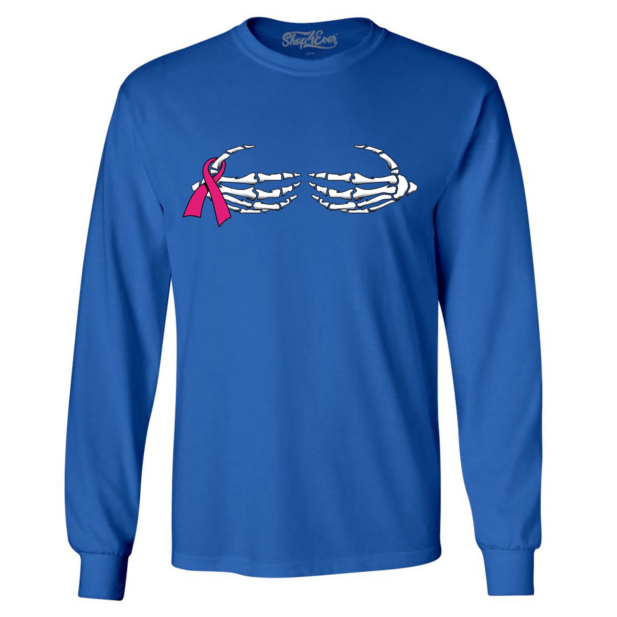Skeleton Hands Long Sleeve Shirt Breast Cancer Awareness Shirts