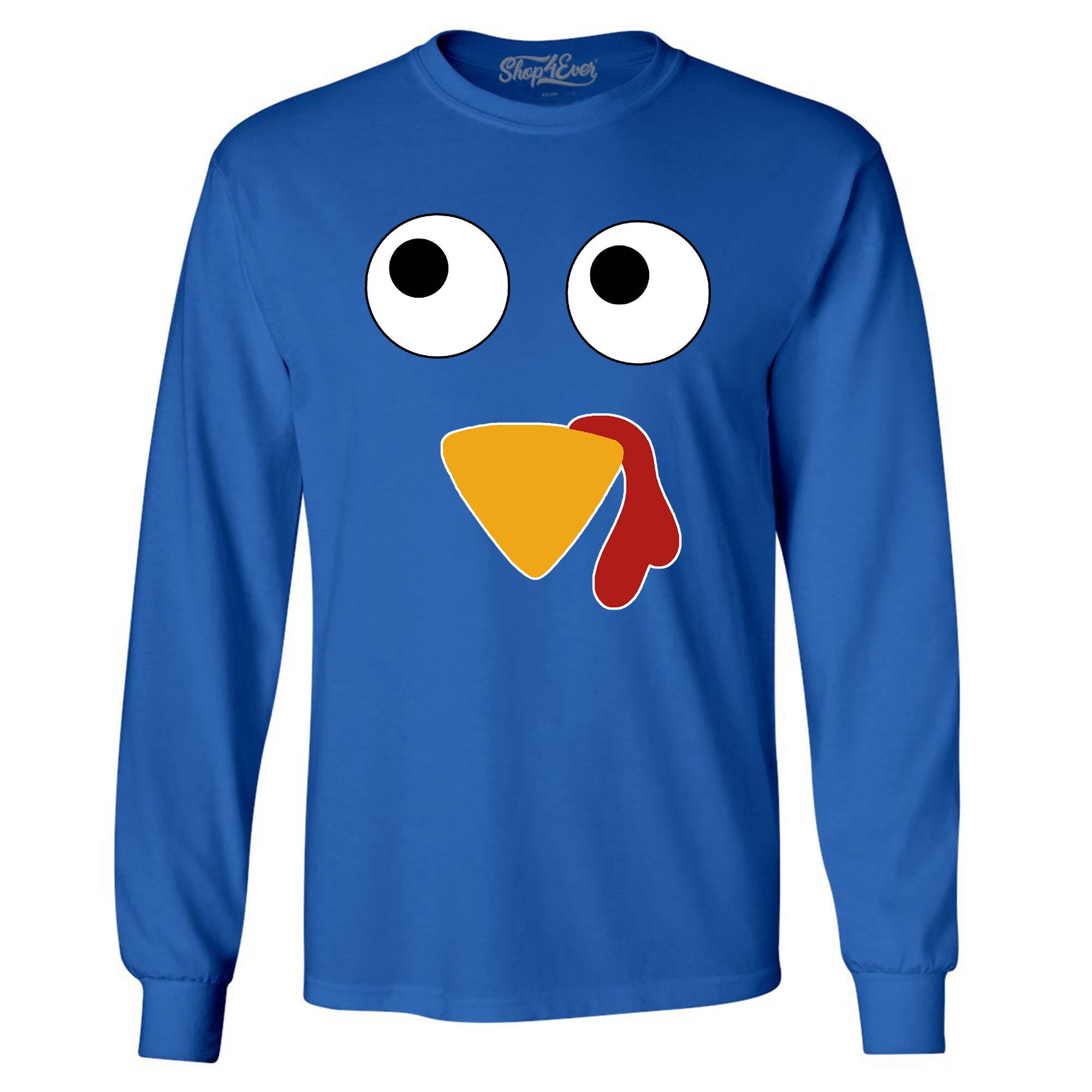 Turkey Face Long Sleeve Shirt Thanksgiving Shirts