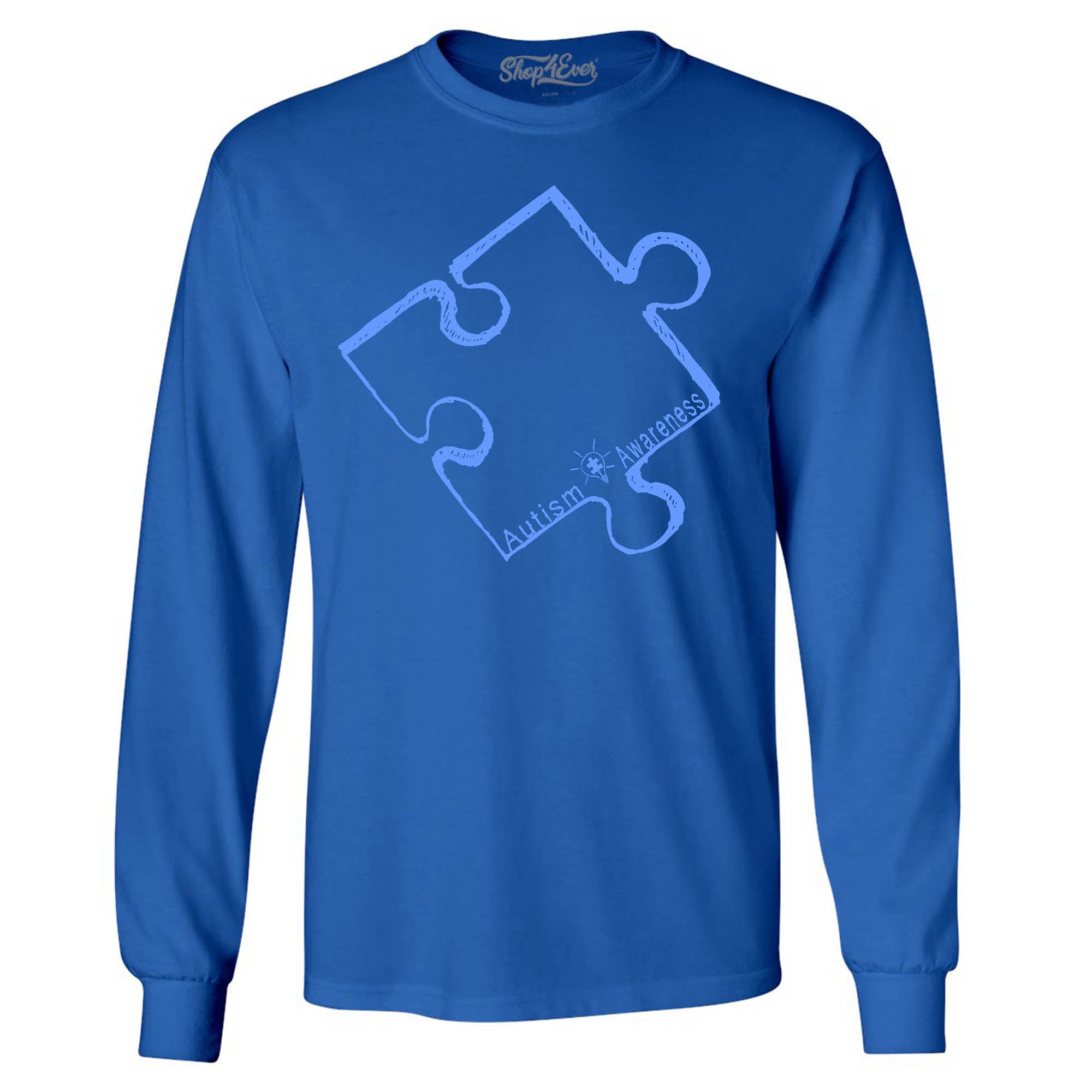 Blue Puzzle Piece Long Sleeve Shirt Autism Awareness Shirts