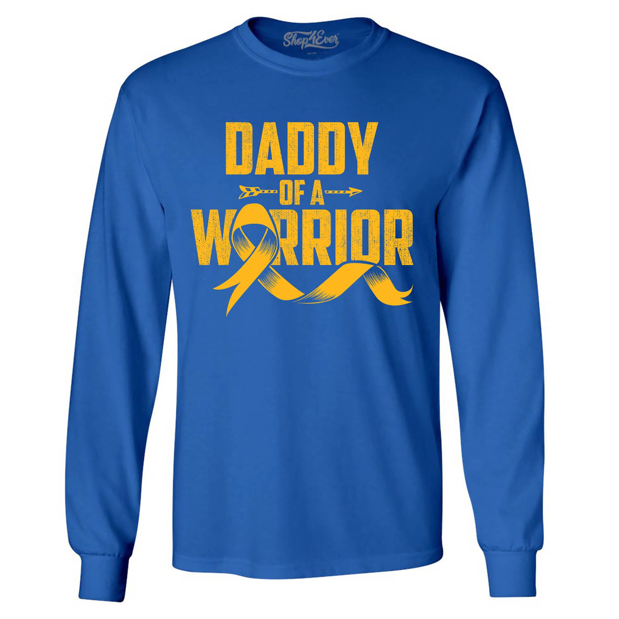 Daddy of a Warrior Childhood Cancer Awareness Long Sleeve Shirt