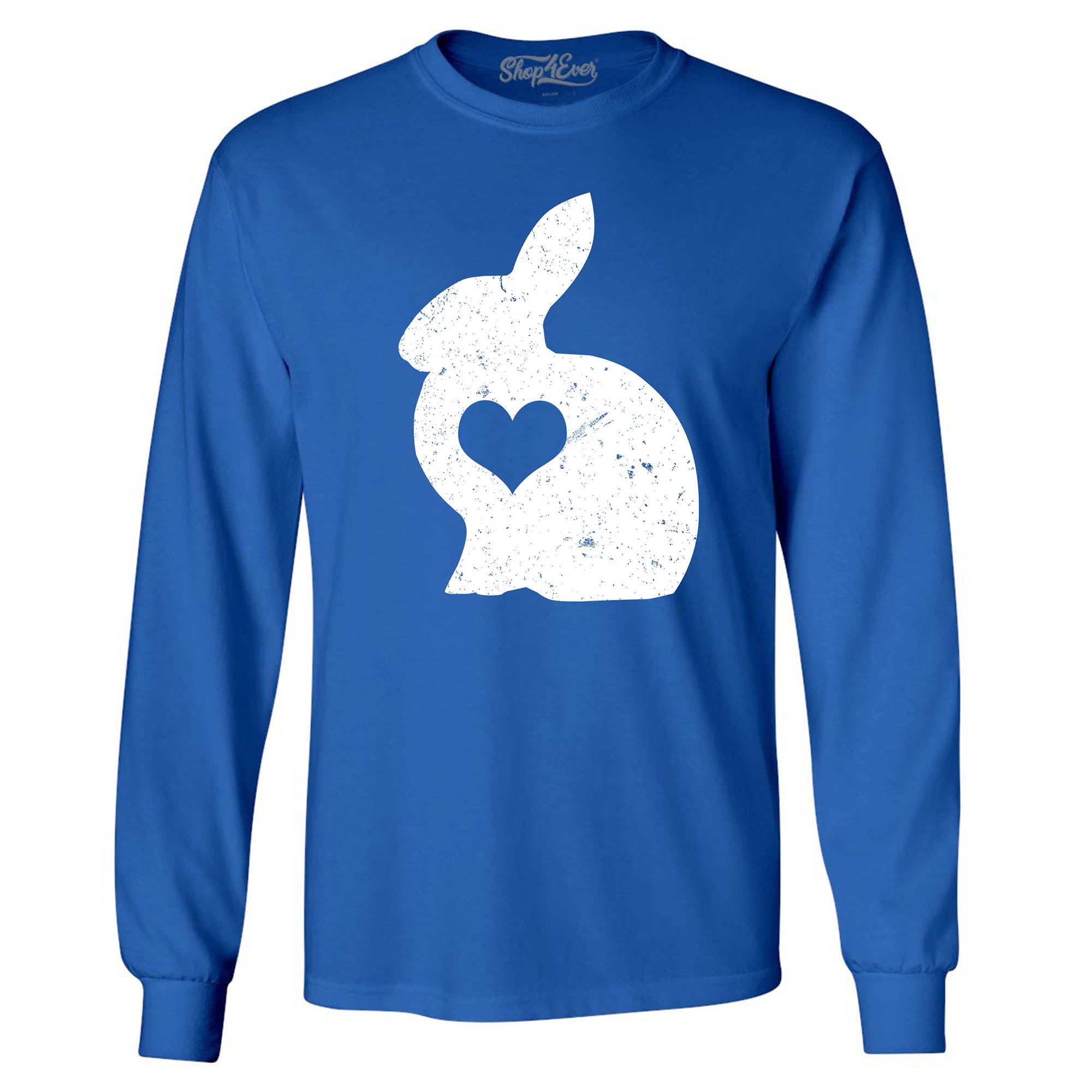 Easter Bunny Rabbit with Heart Long Sleeve Shirt