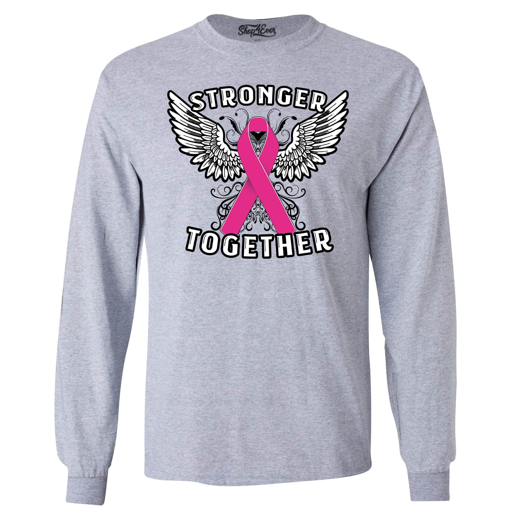 Stronger Together Breast Cancer Ribbon Awareness Long Sleeve Shirt