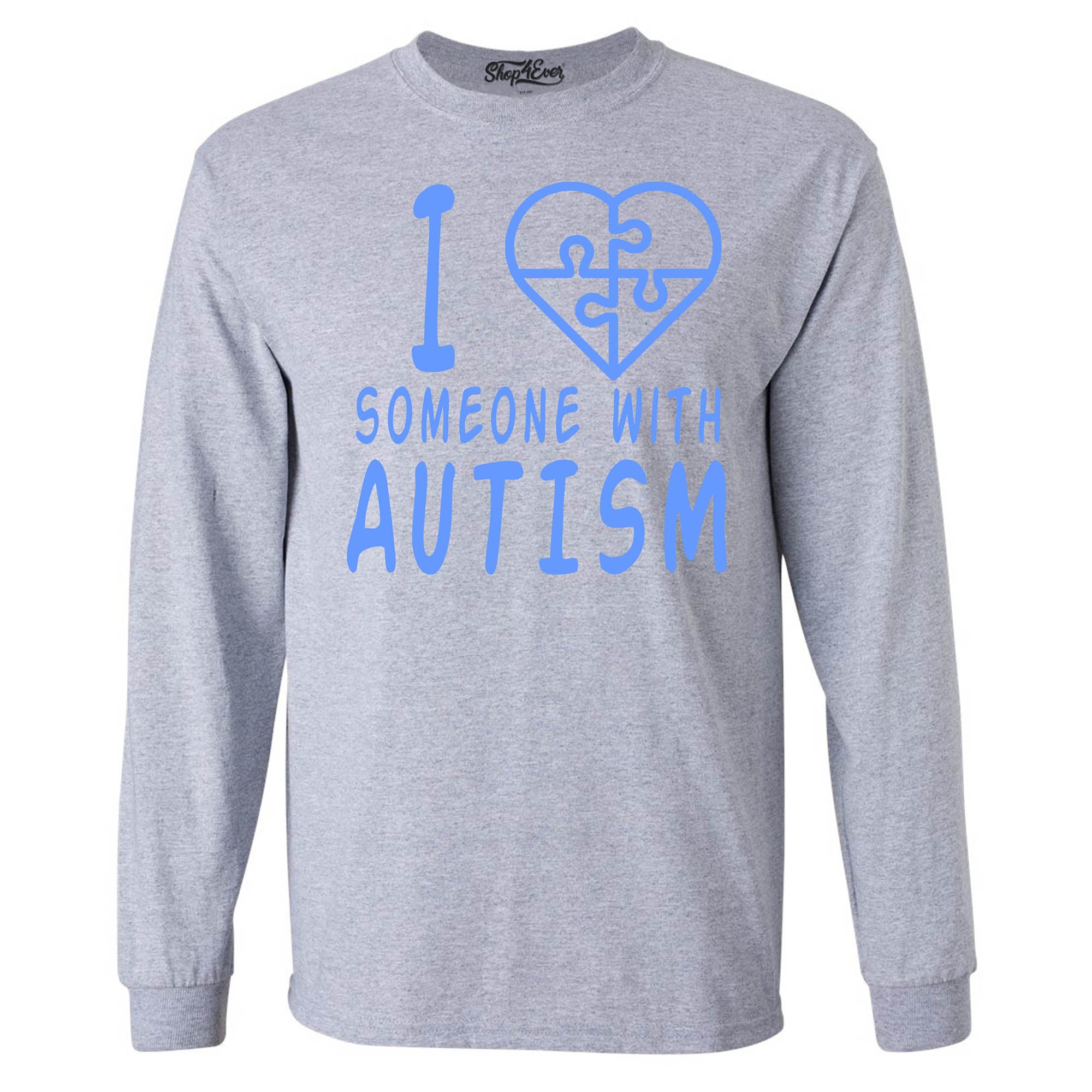 I Love Someone with Autism Blue Long Sleeve Shirt Autism Awareness Shirts