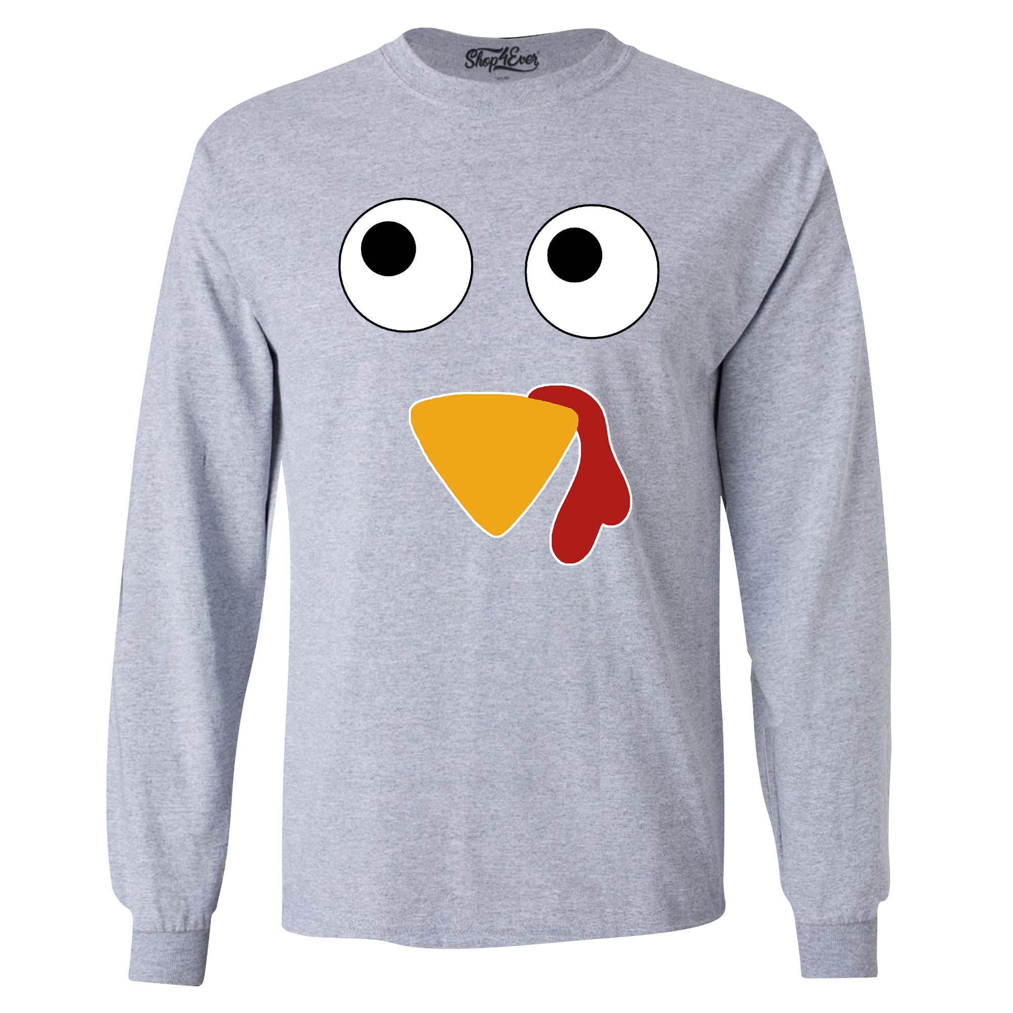Turkey Face Long Sleeve Shirt Thanksgiving Shirts