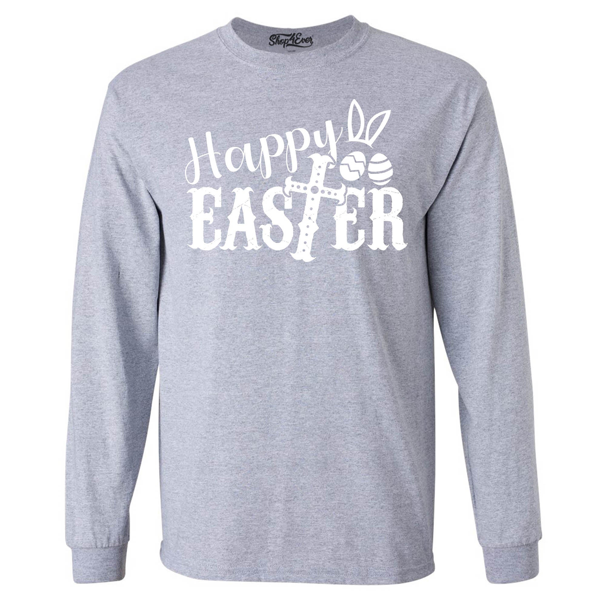 Happy Easter with Cross Long Sleeve Shirt