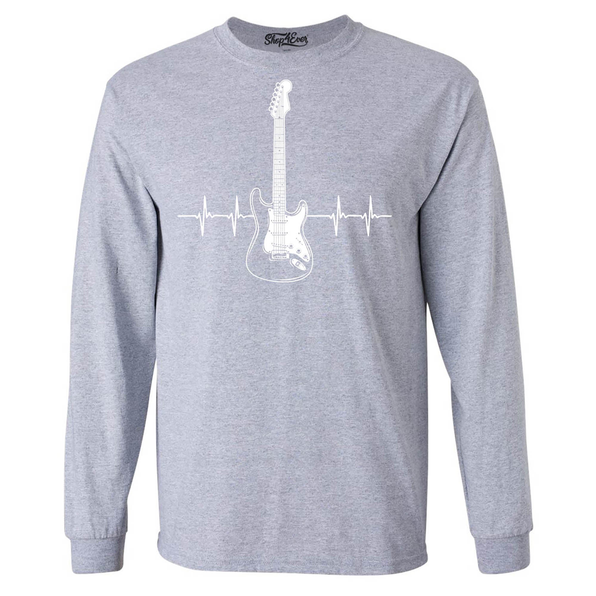 Electric Guitar Heartbeat Musician Long Sleeve Shirt
