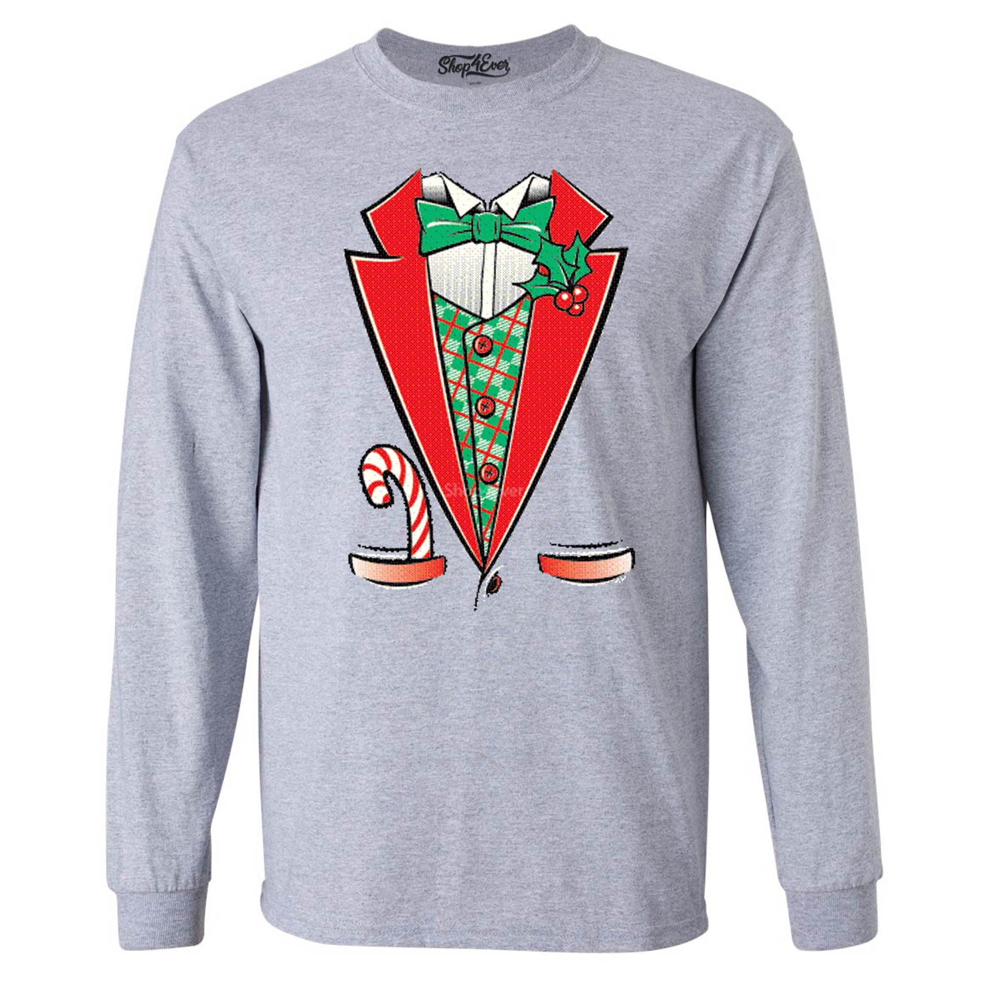 Tuxedo Christmas Costume Long Sleeve Shirt Xmas Shirts