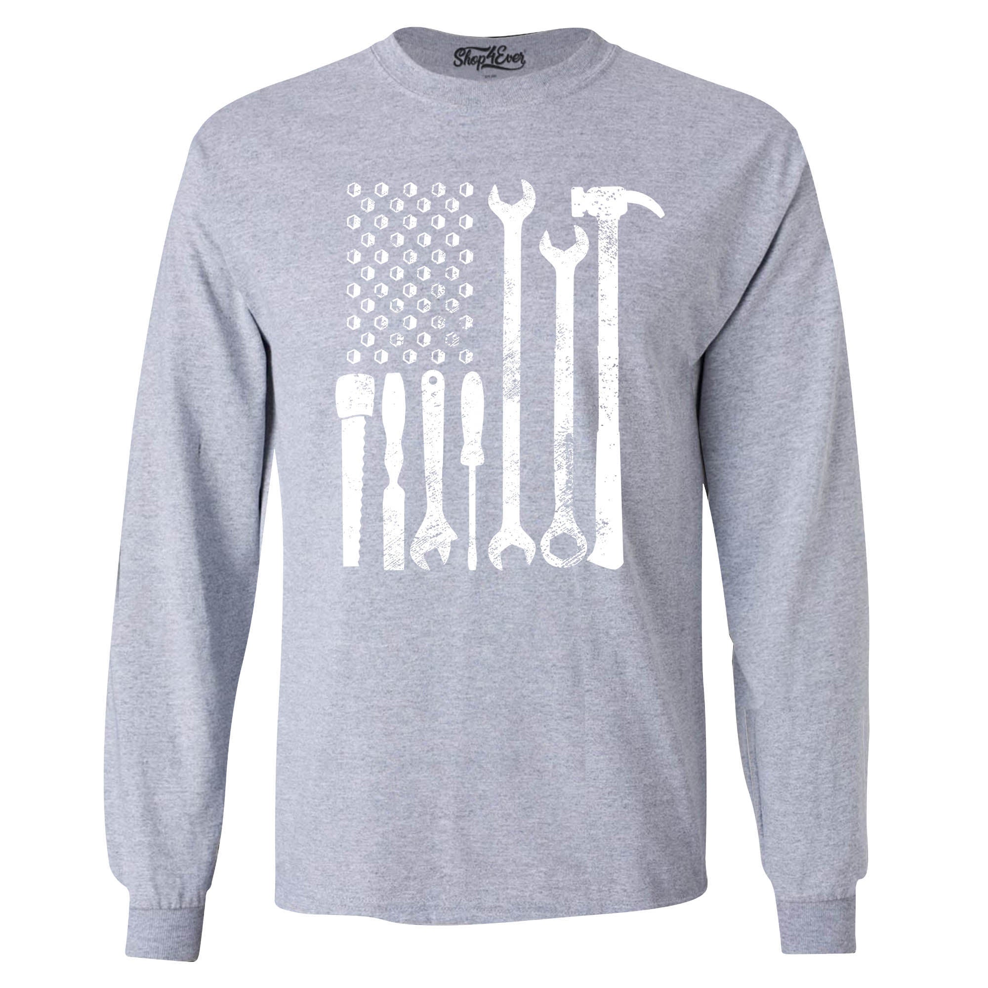 Mechanic Tool American Flag USA Long Sleeve Shirt