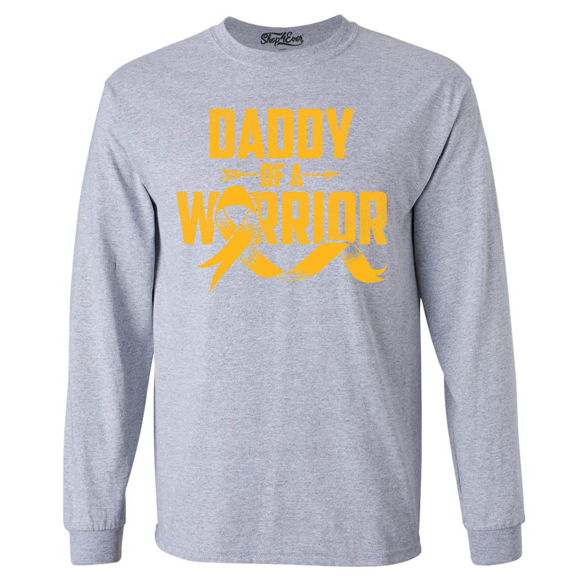 Daddy of a Warrior Childhood Cancer Awareness Long Sleeve Shirt