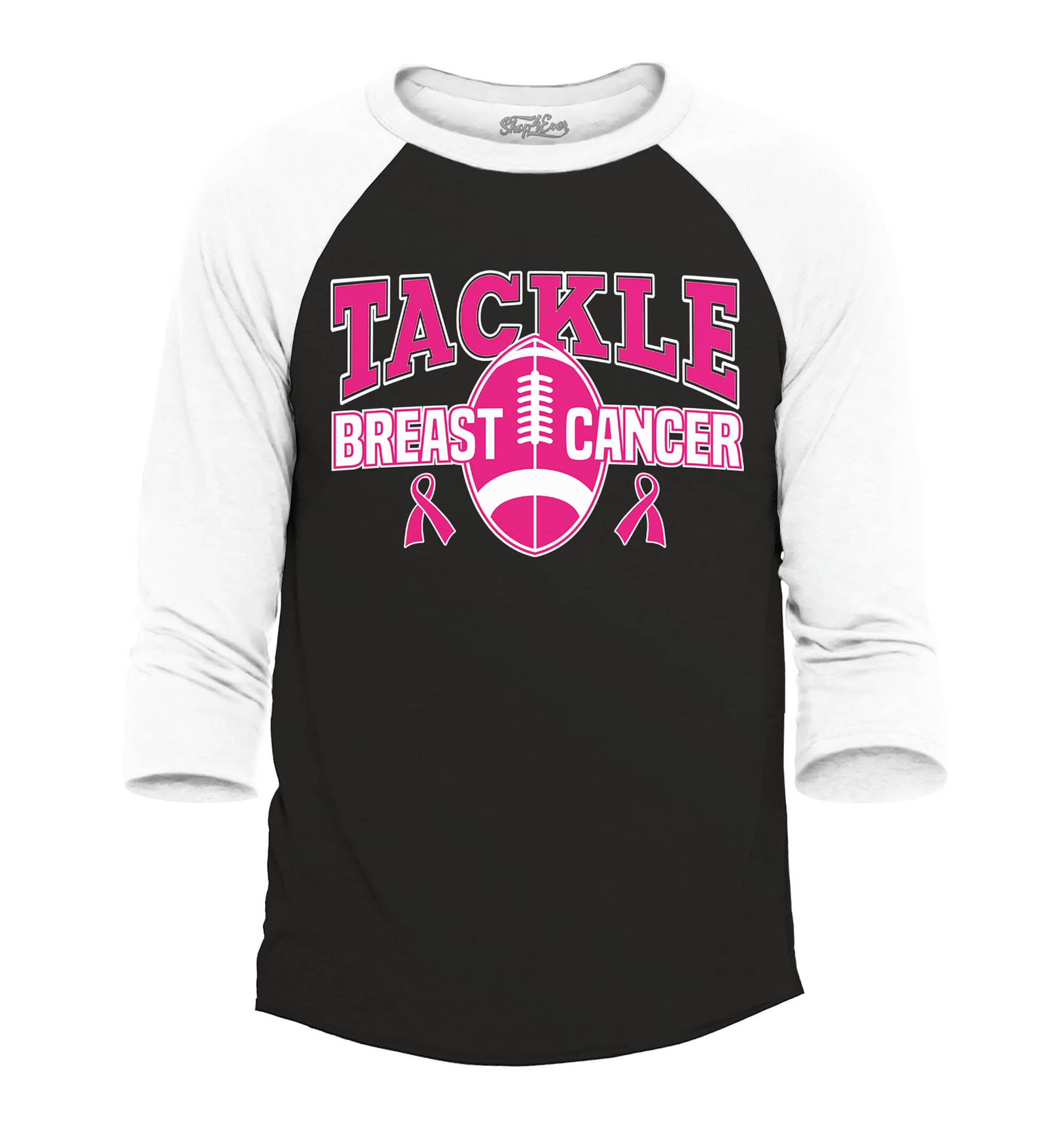 Tackle Breast Cancer Baseball Shirt Support Awareness Raglan Baseball Shirt