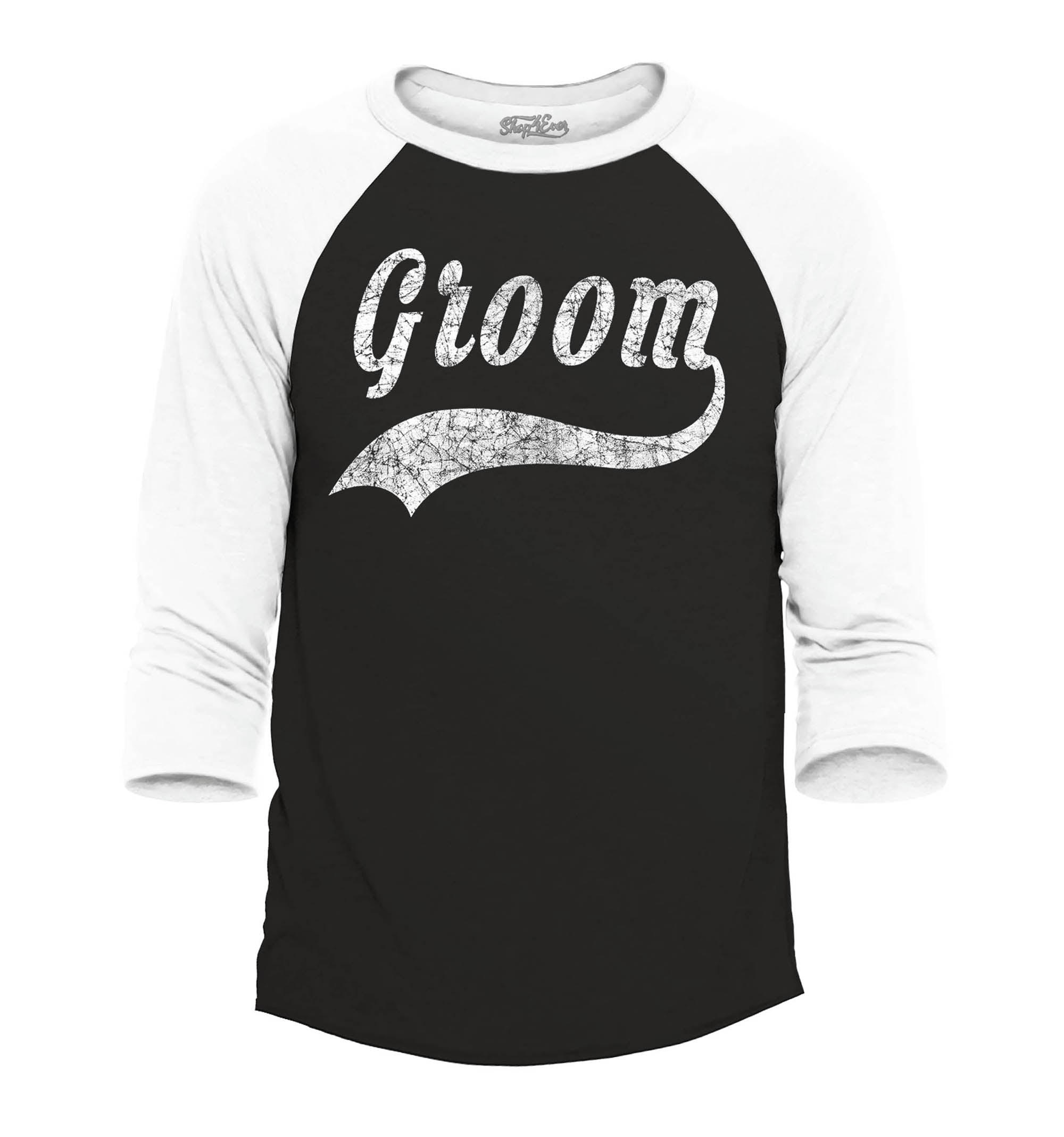 Groom Distressed Wedding Raglan Baseball Shirt