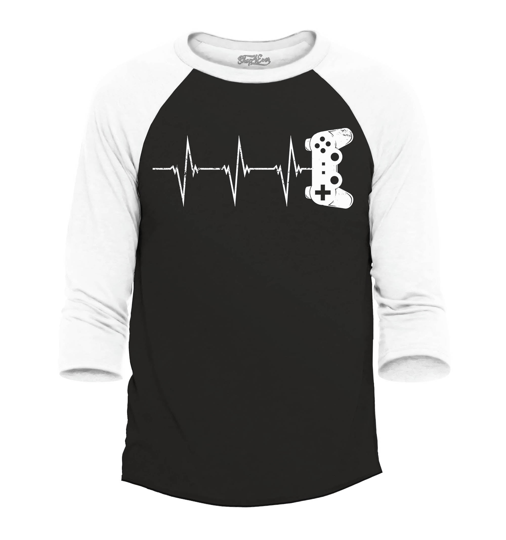 Gamer Heartbeat Video Gaming Raglan Baseball Shirt
