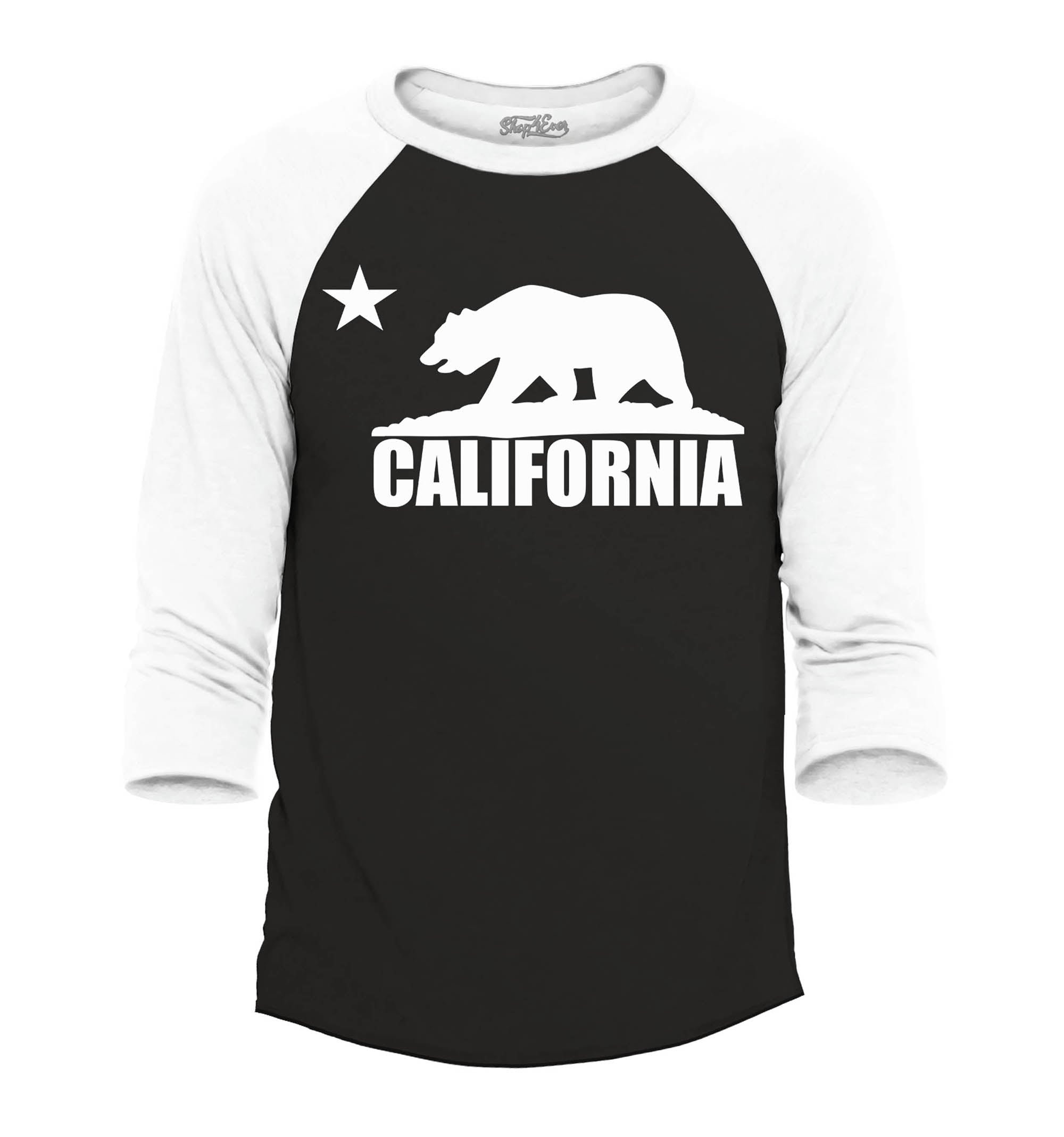 California State White Bear Raglan Baseball Shirt