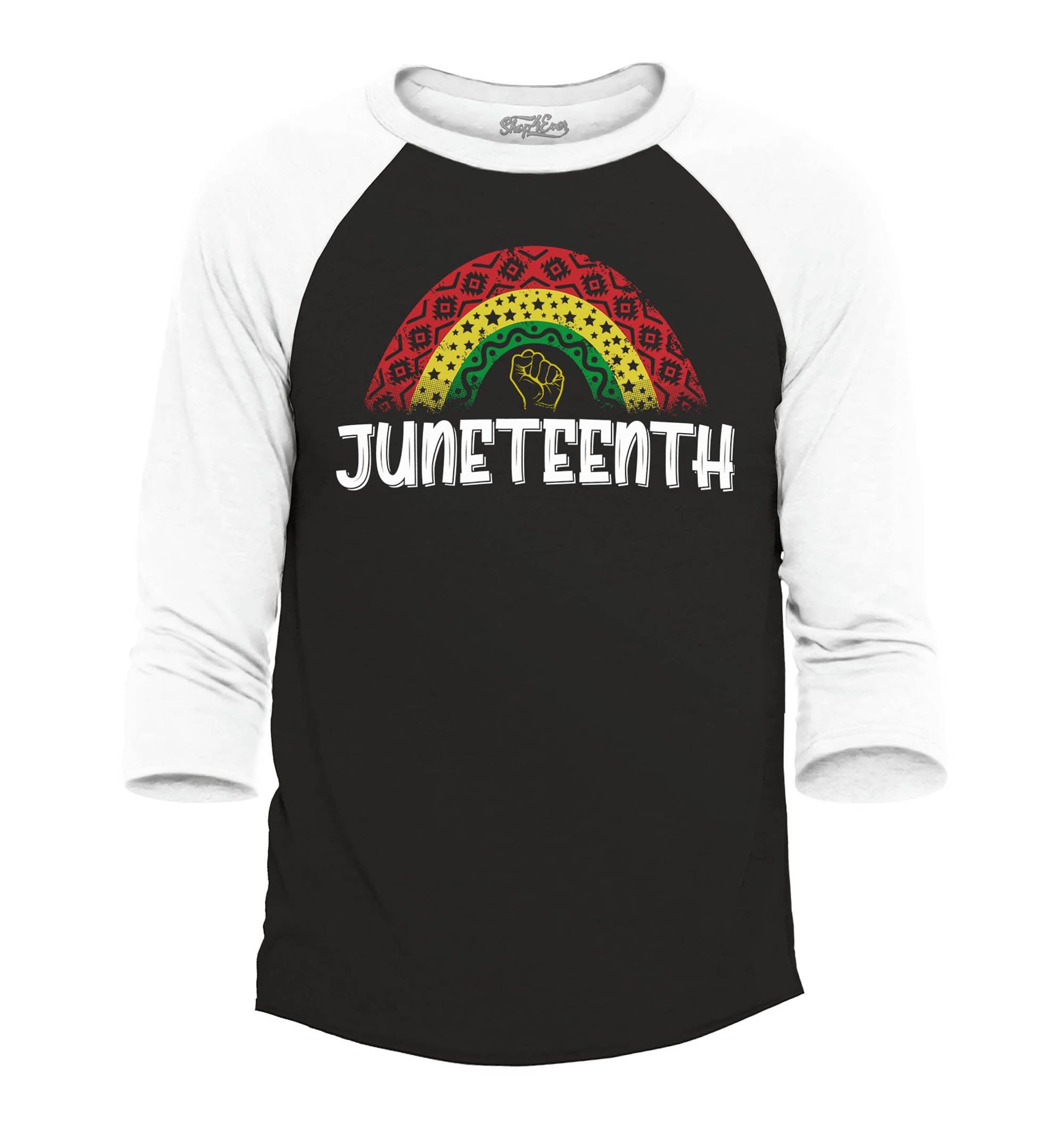 Juneteenth Rainbow June 19th 1865 Raglan Baseball Shirt