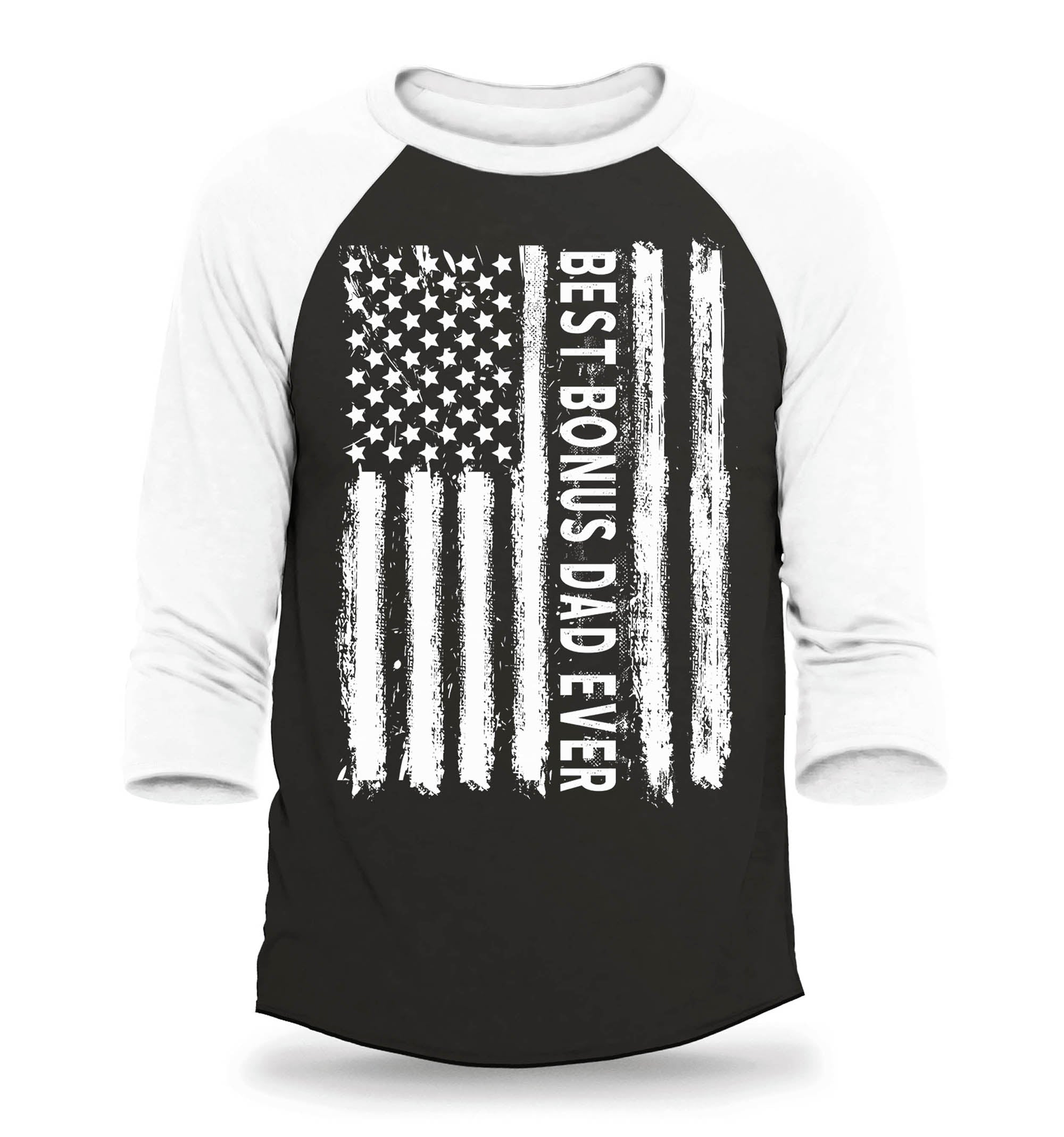 Best Bonus Dad Ever Stepdad Gift Raglan Baseball Shirt